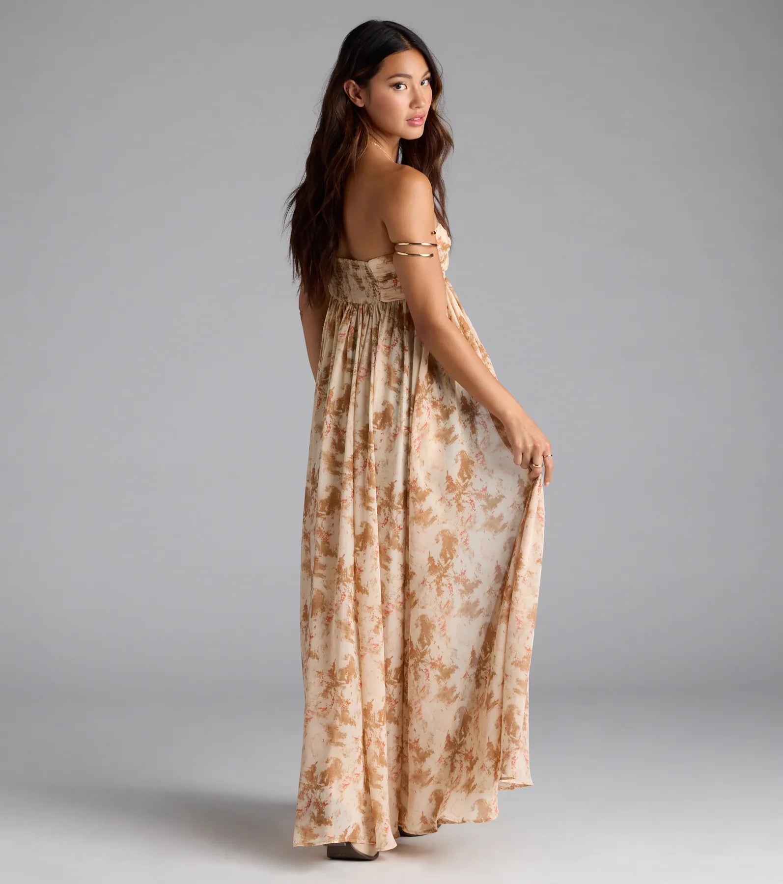 Wanderlust Calling Strapless Abstract Flowy Tunic Top - Image 3