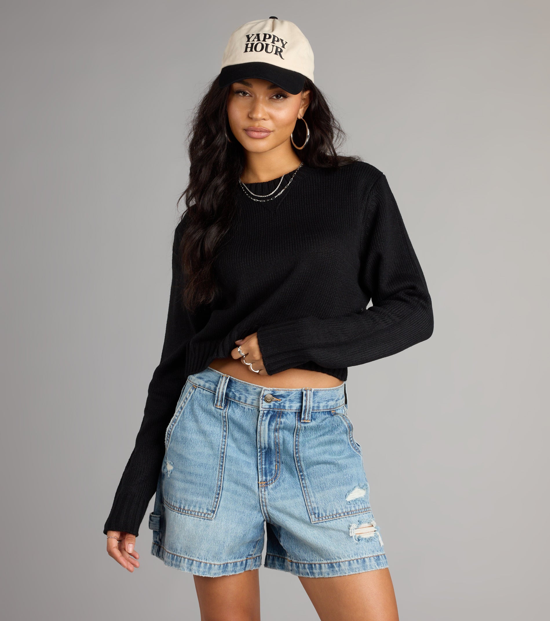 Falling For Layers Crop Knit Sweater - Image 4