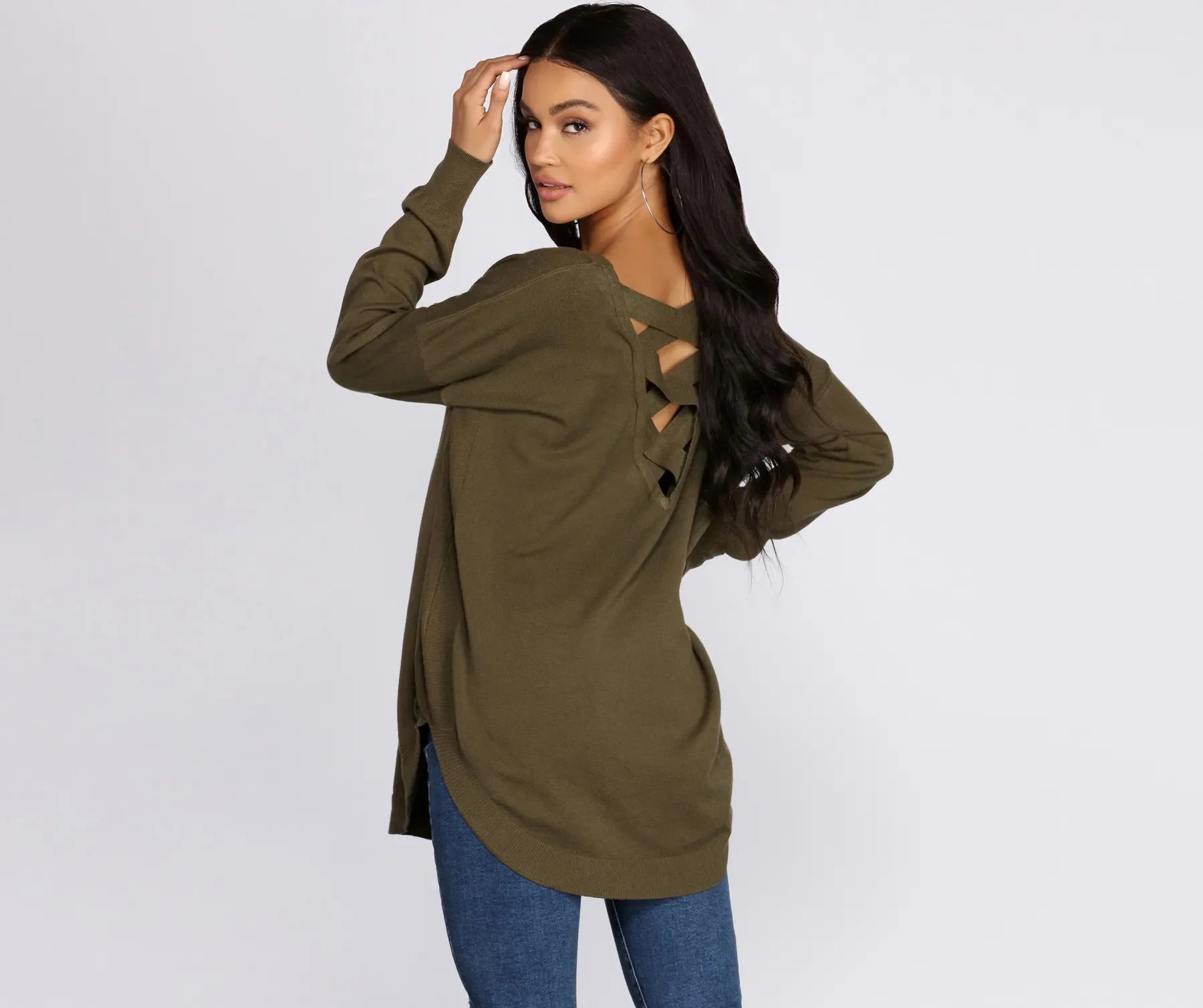 Cozy Vibes Lattice Tunic - Image 9
