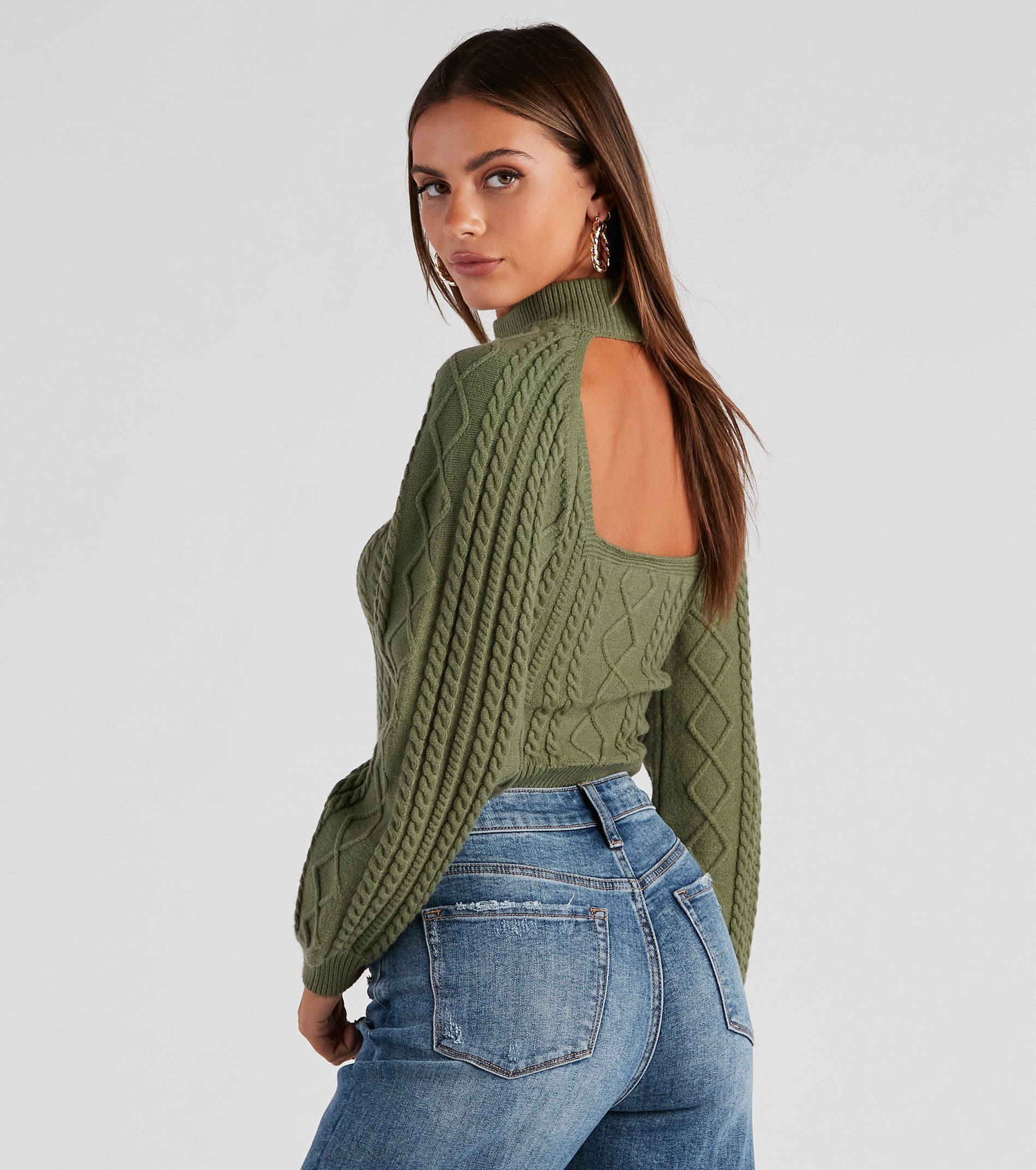 Autumn Harvest Mock Neck Sweater Top - Image 10