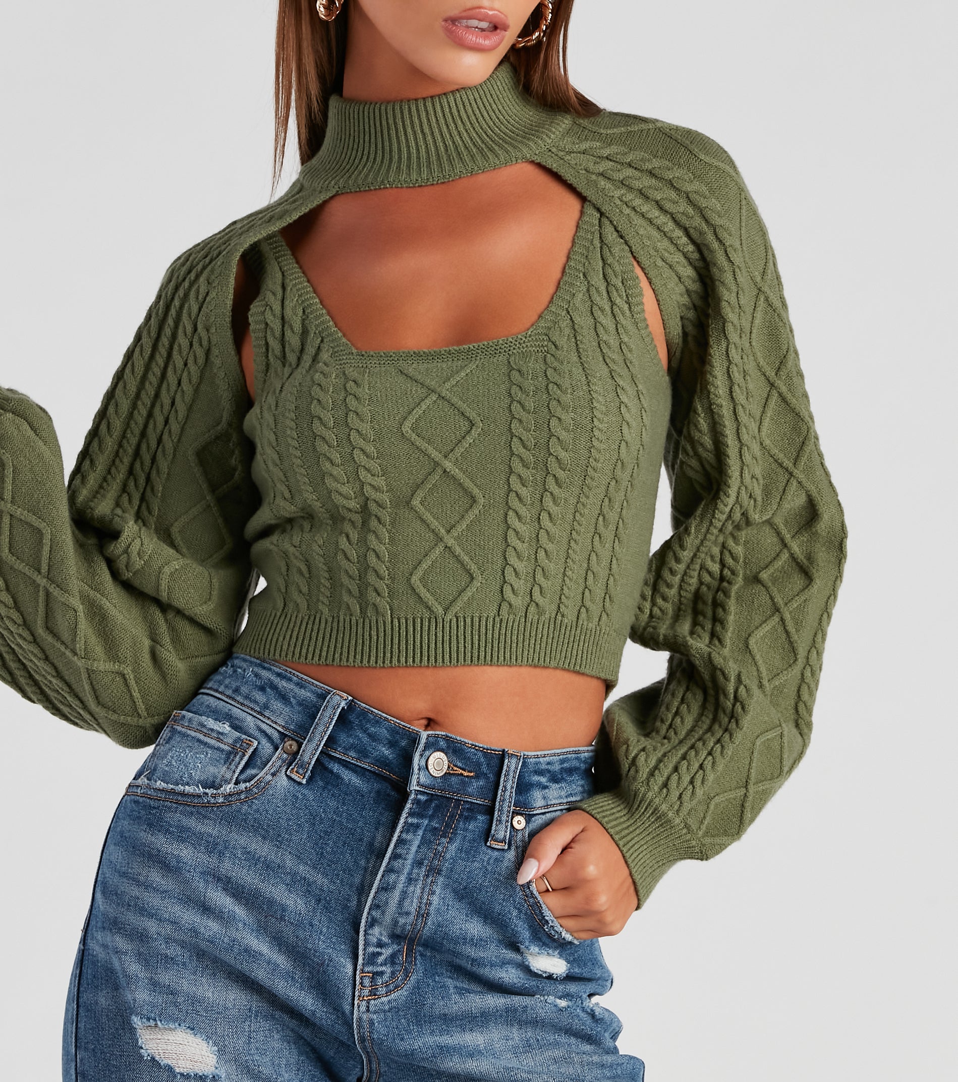 Autumn Harvest Mock Neck Sweater Top - Image 12