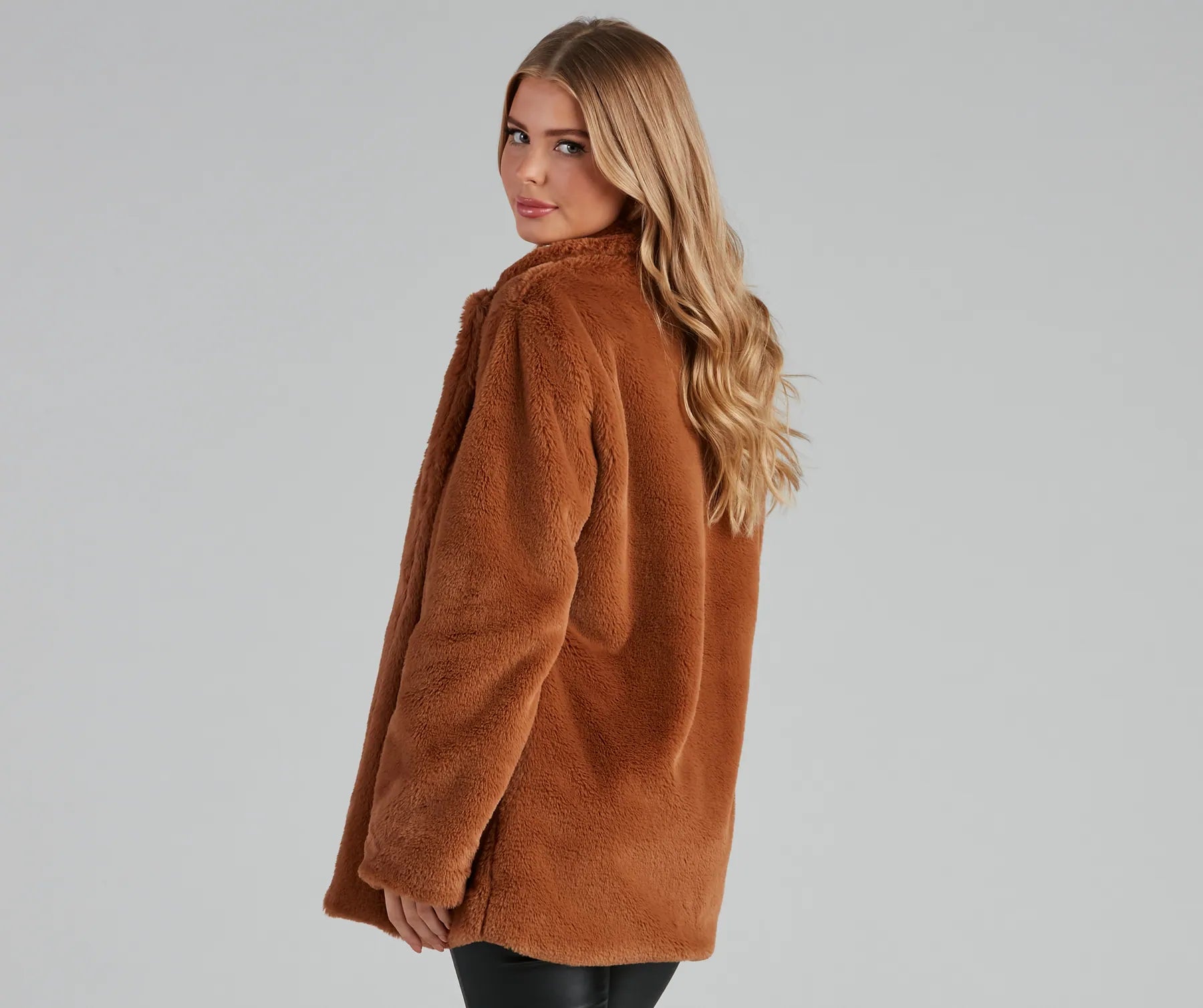 Layered In Luxe Faux Fur Coat - Image 6