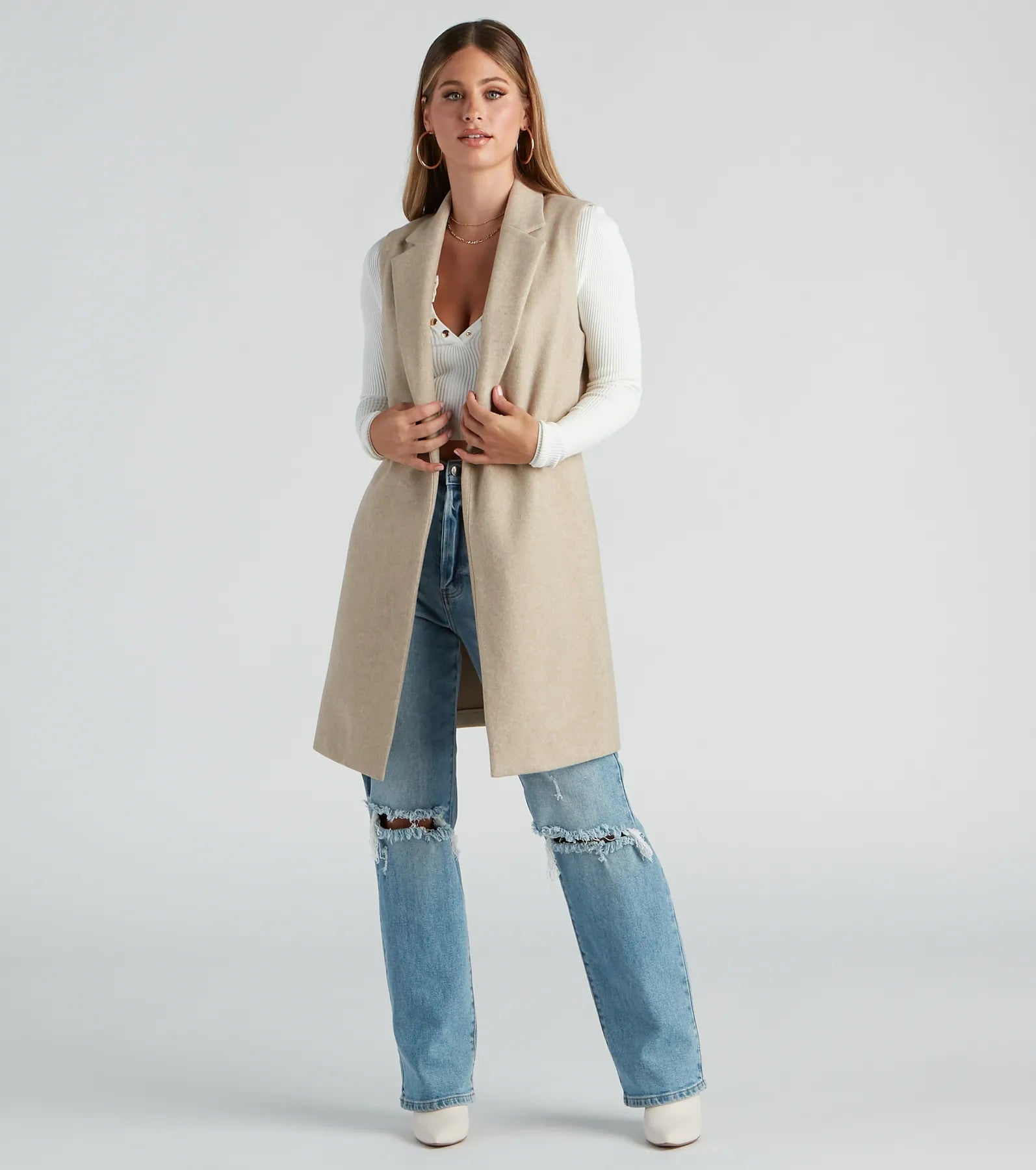 Autumn Chill Faux Wool Vest - Image 6