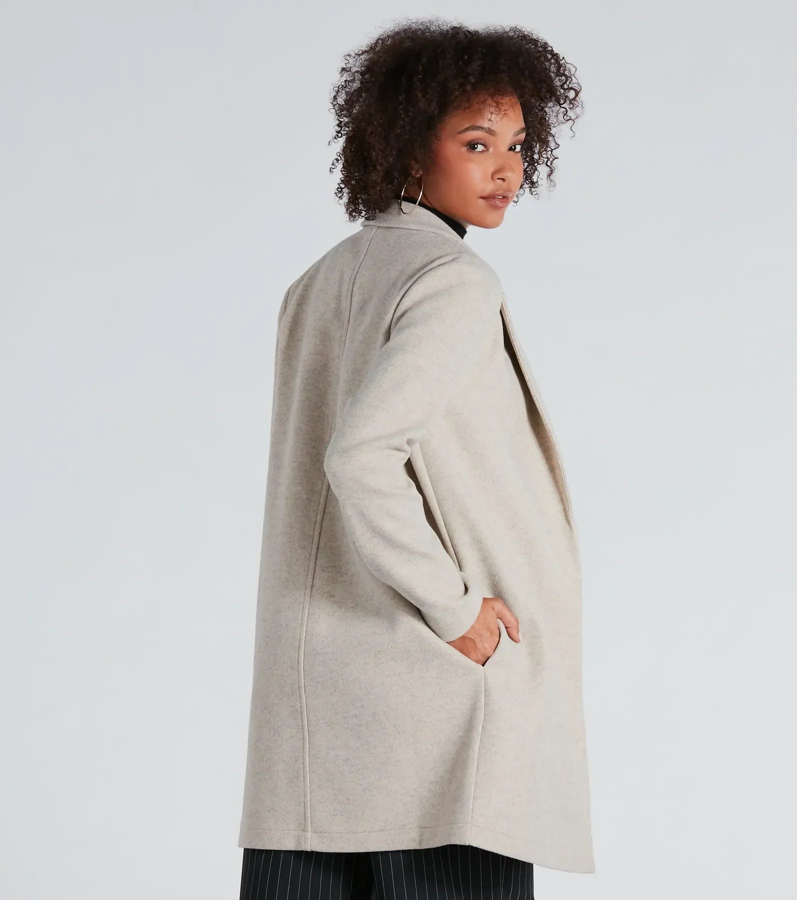 Always A Classic Faux Wool Trench Coat - Image 2