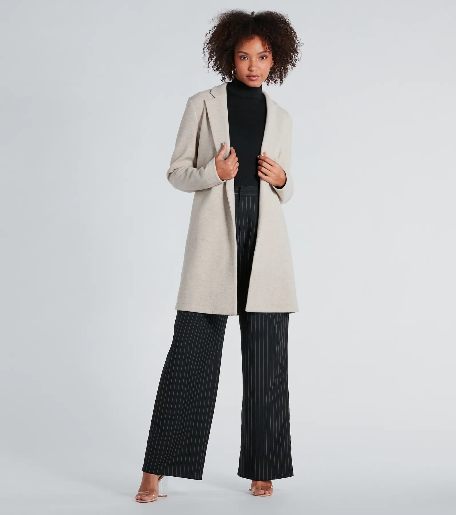 Always A Classic Faux Wool Trench Coat - Image 4