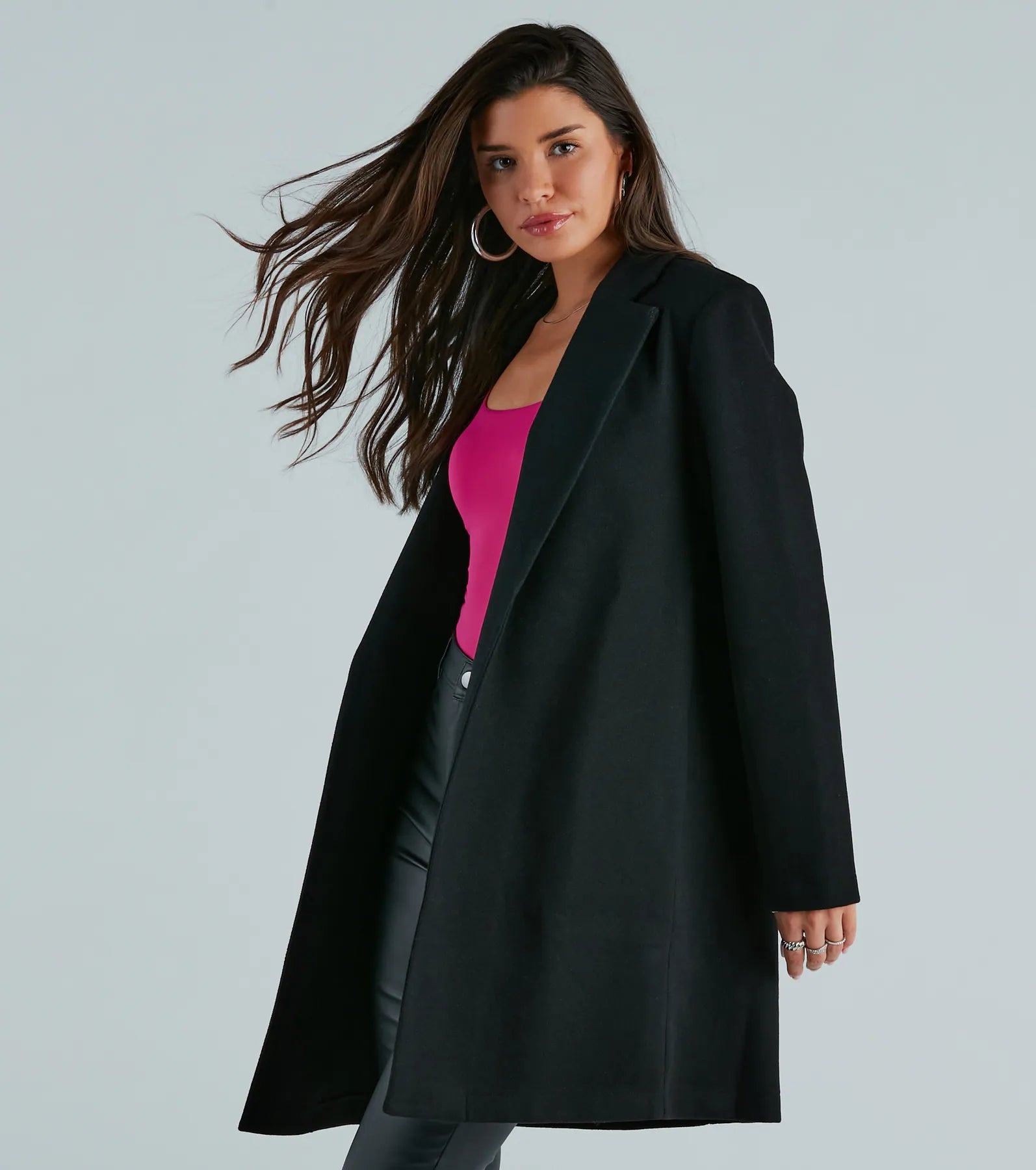 Always A Classic Faux Wool Trench Coat - Image 9