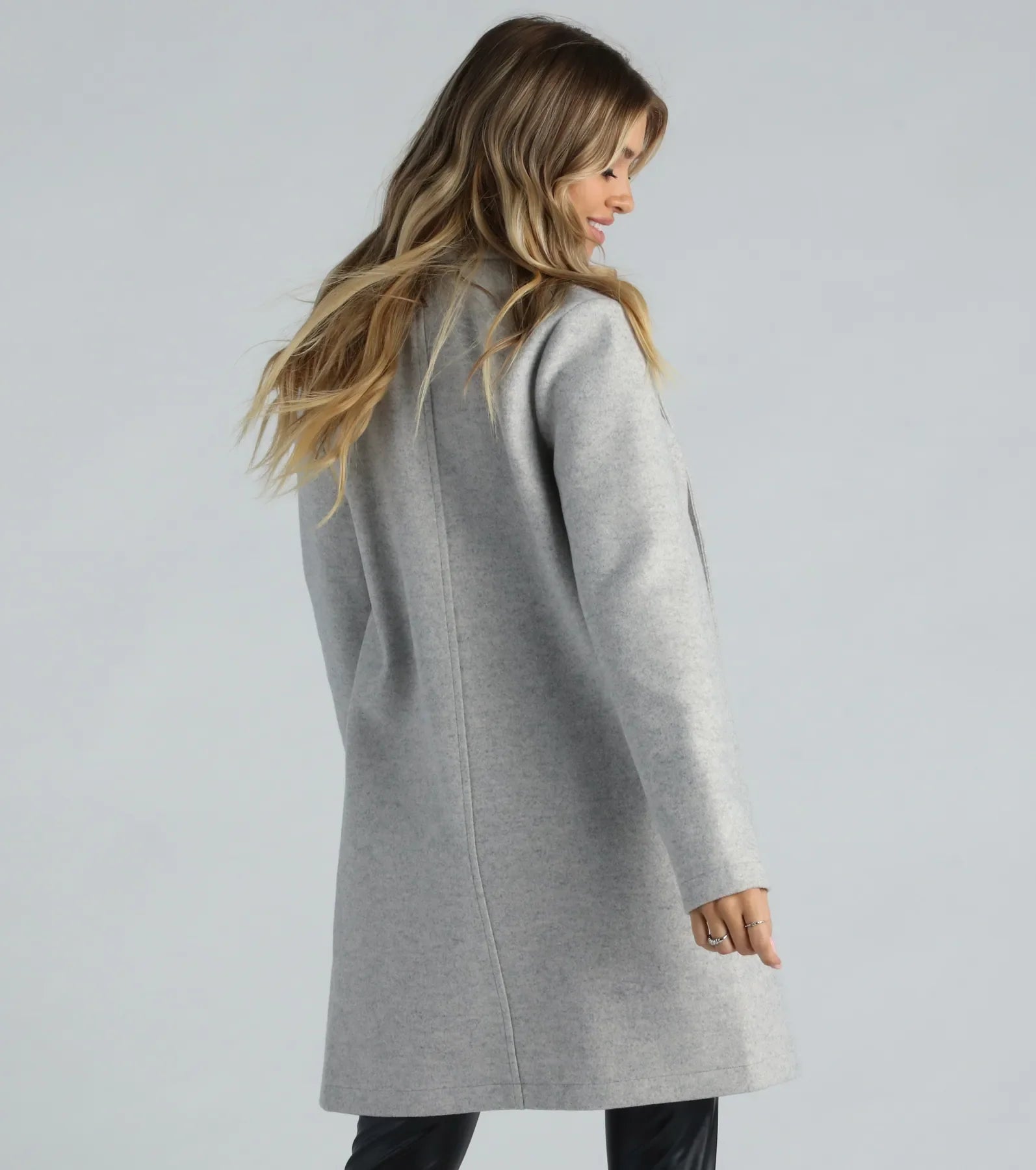 Always A Classic Faux Wool Trench Coat - Image 7
