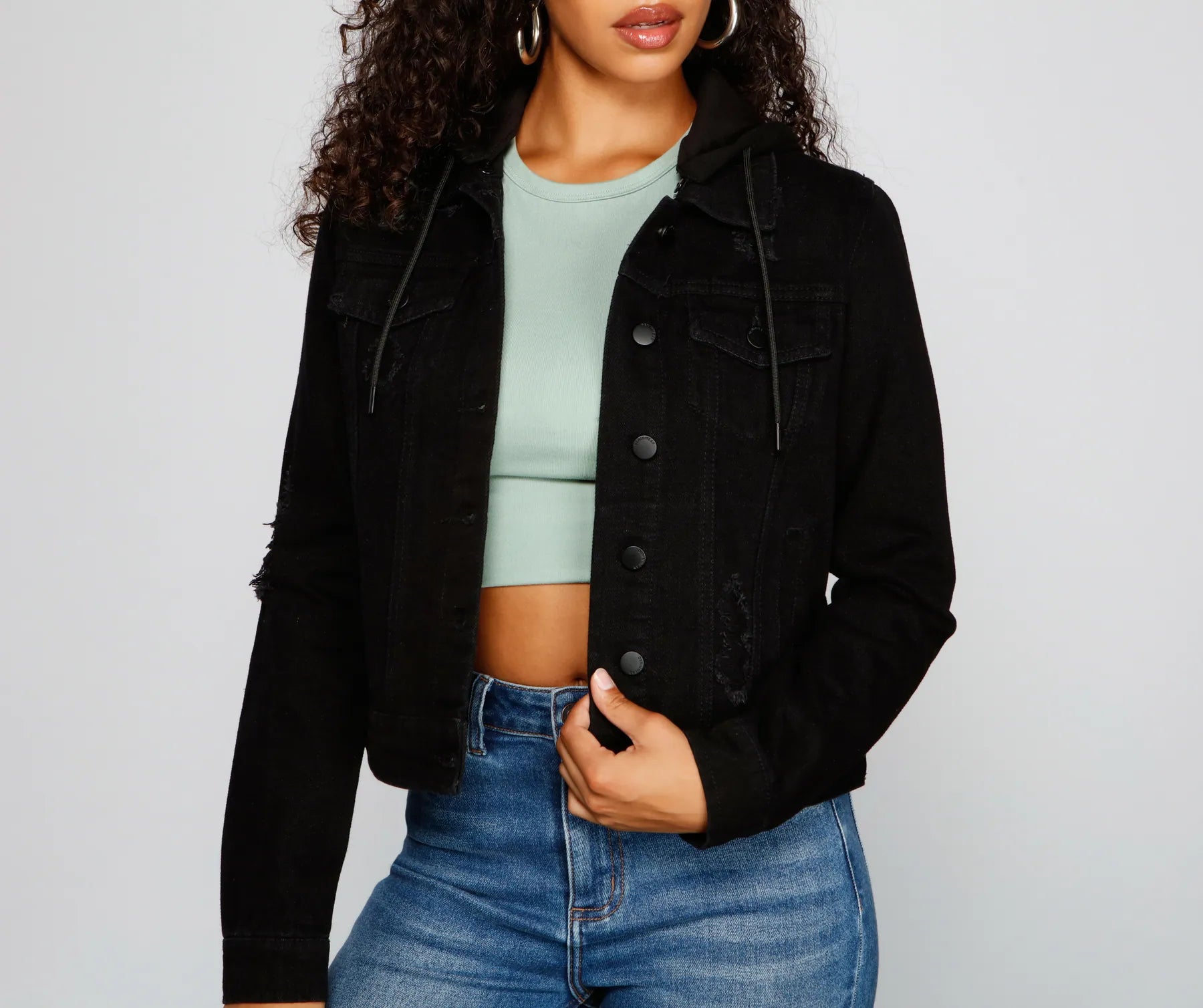 Blue Jeans Baby Denim Hooded Trucker Jacket - Image 3