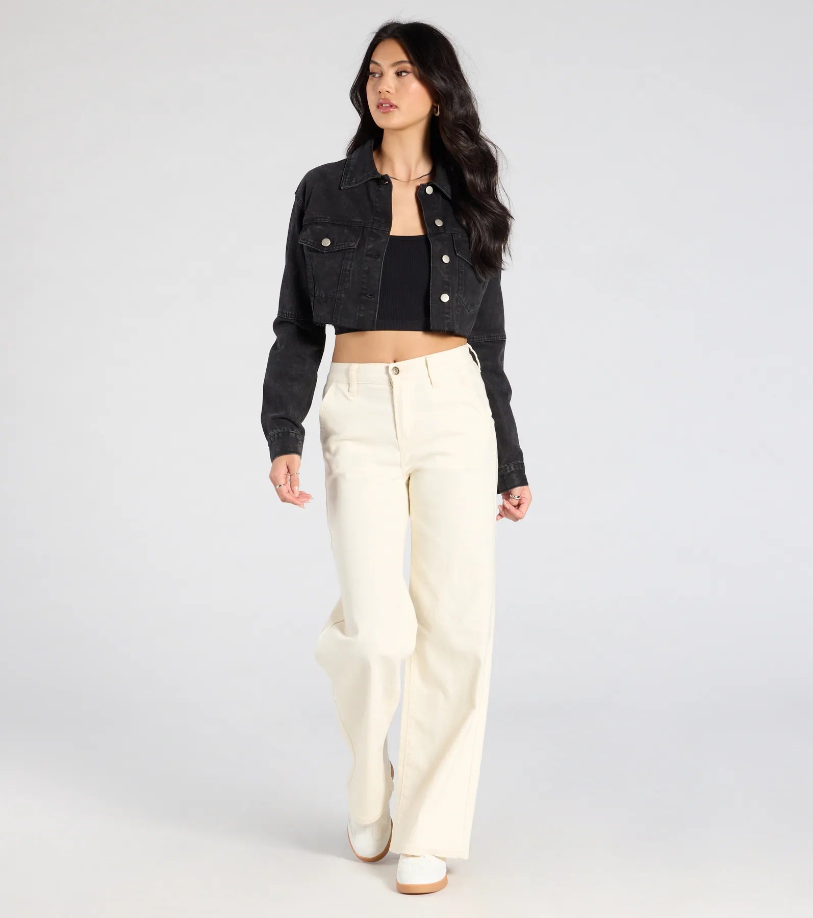 Trend Always Acid Wash Crop Denim Jacket - Image 3