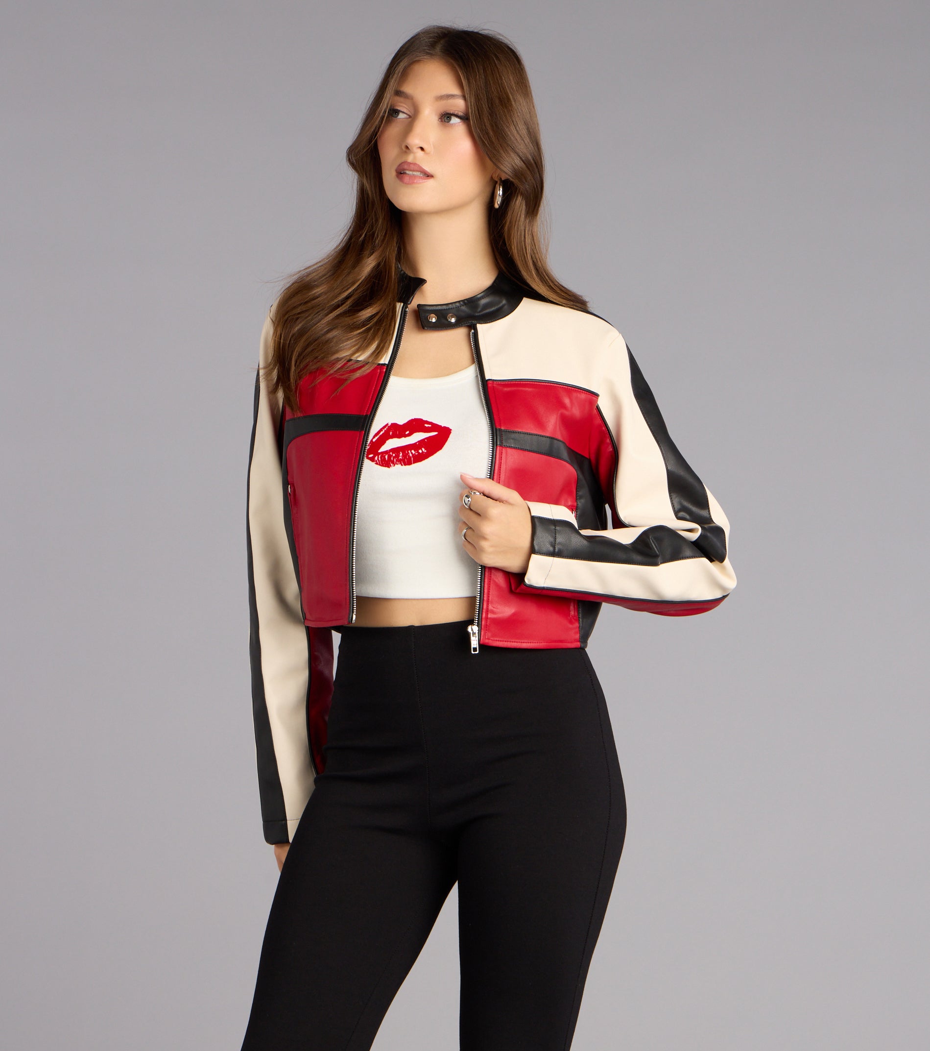 Life In The Fast Lane Crop Moto Jacket - Image 6