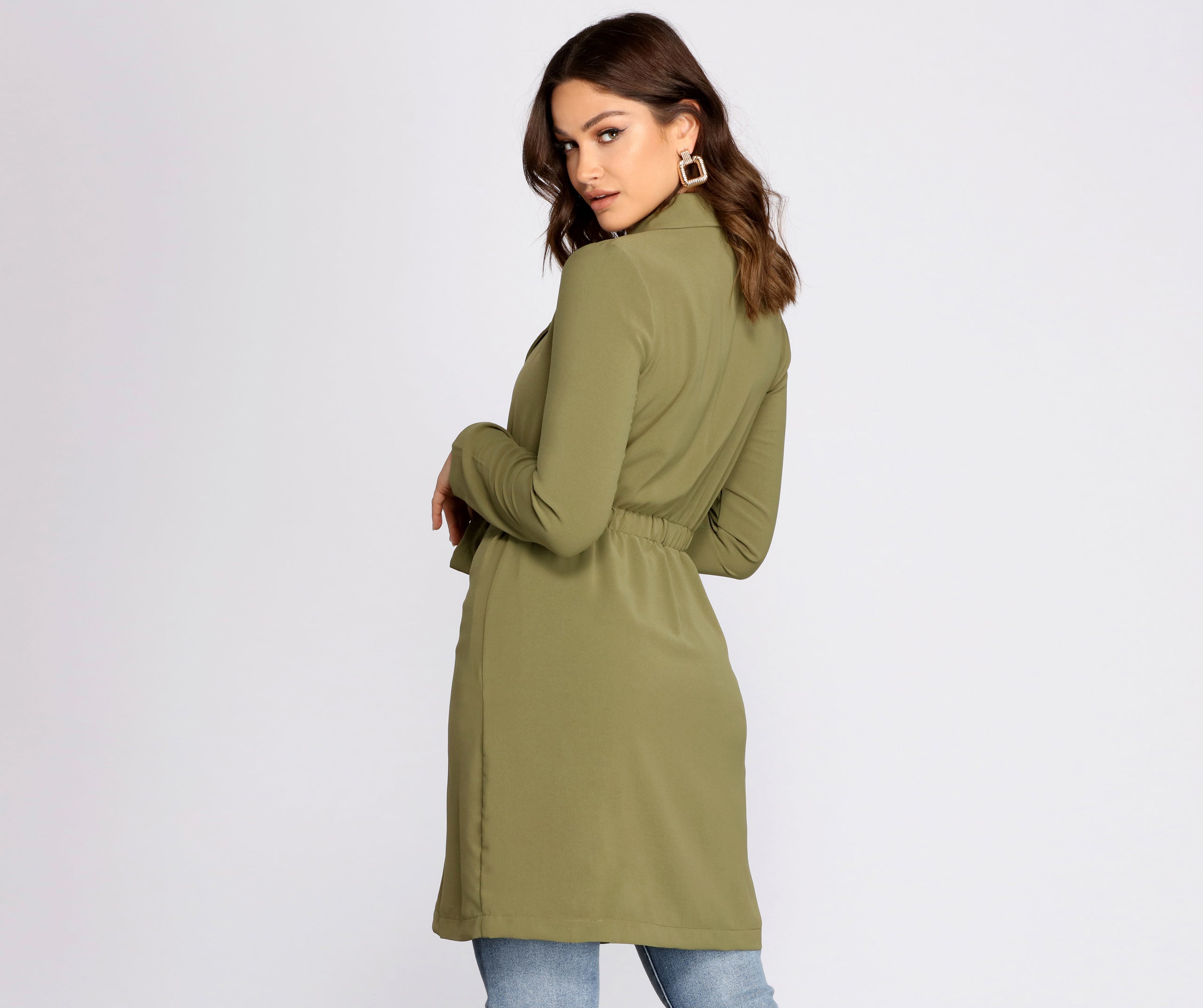 Cosmopolitan Chic Belted Trench Coat - Image 2