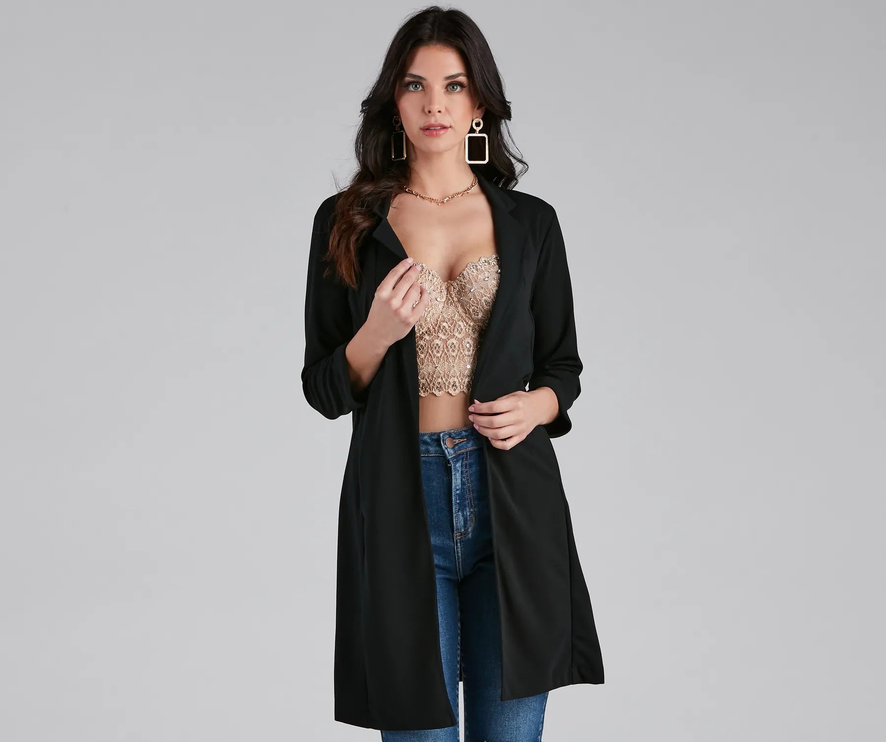 Boss Moves Crepe Long Line Blazer - Image 9