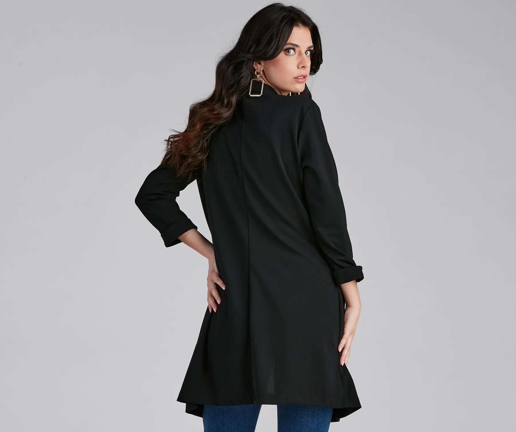 Boss Moves Crepe Long Line Blazer - Image 10