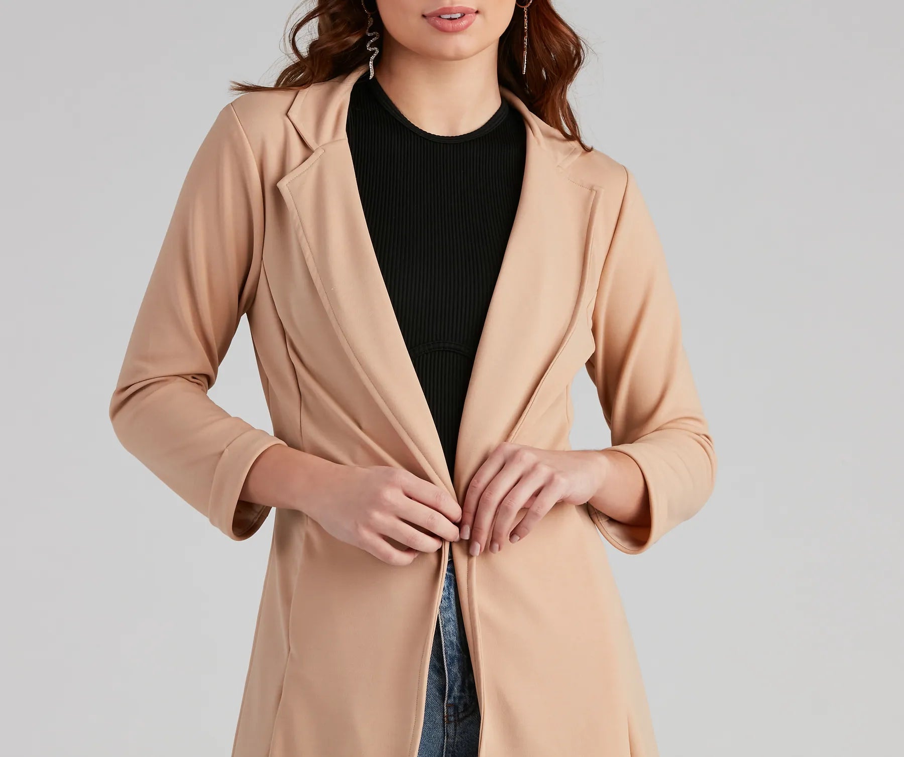 Boss Moves Crepe Long Line Blazer - Image 14