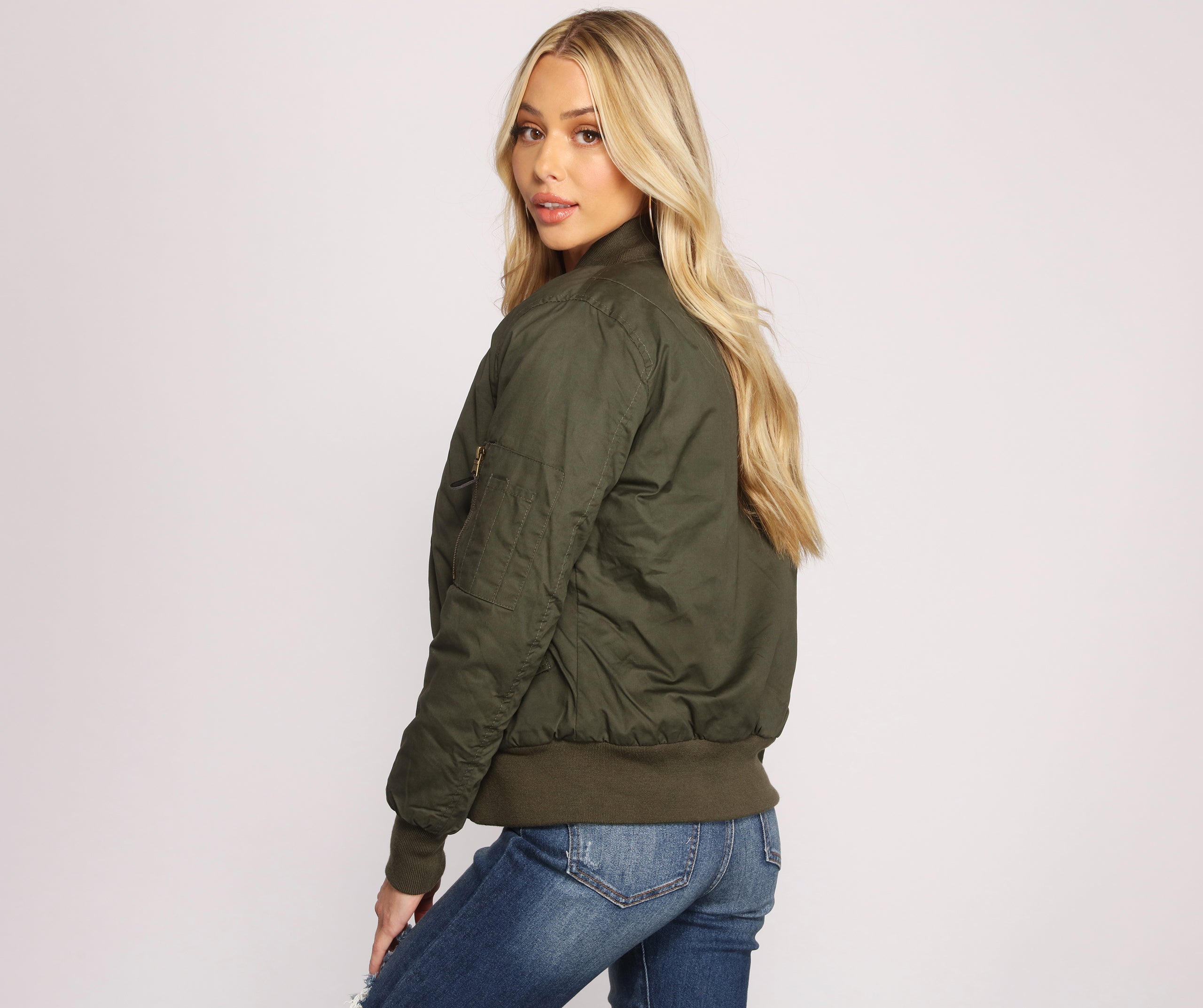 Edgy Chic Bomber Jacket - Image 6