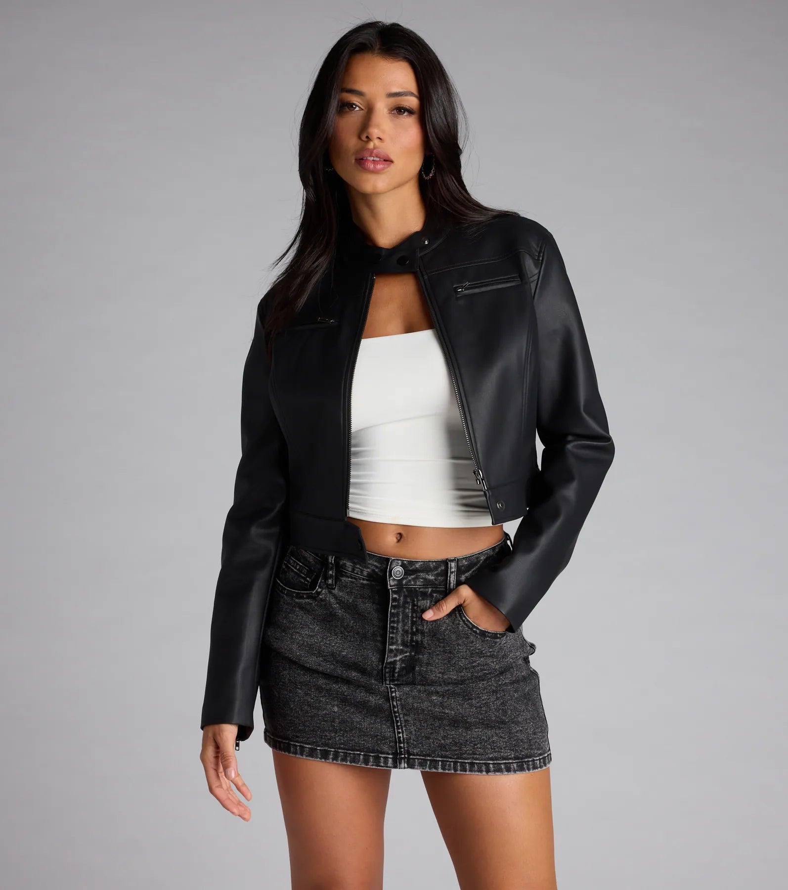 Along For The Ride Faux Leather Biker Jacket - Image 6