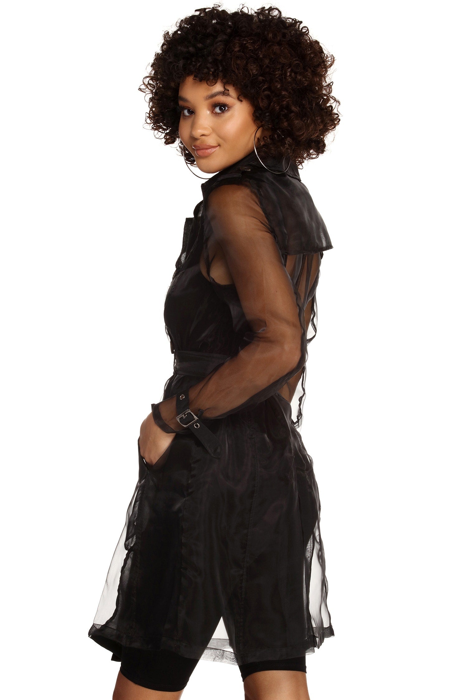 Sheer Organza Trench Coat - Image 8
