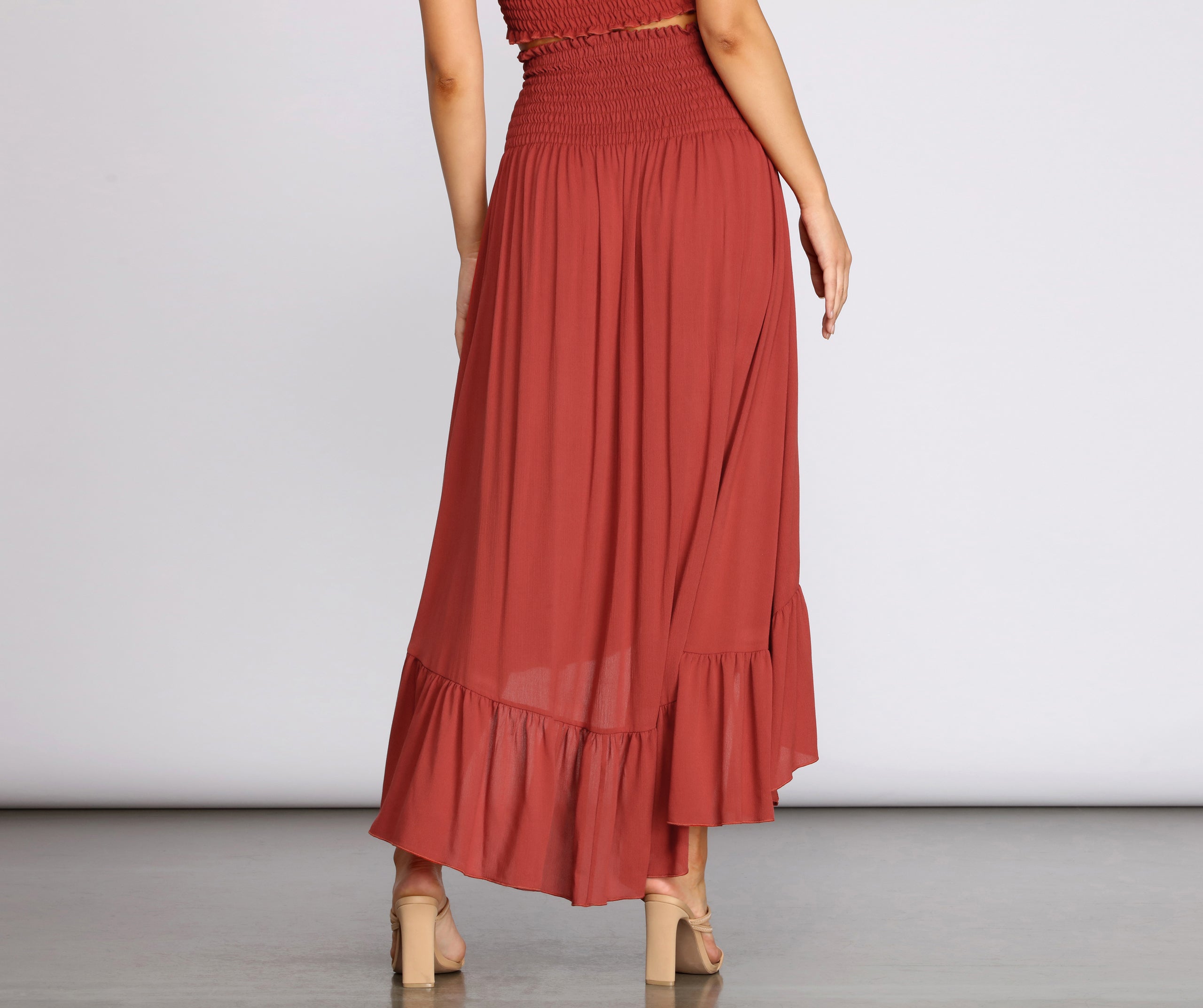 Dreamy Boho Ruffle Hem Maxi Skirt - Image 2