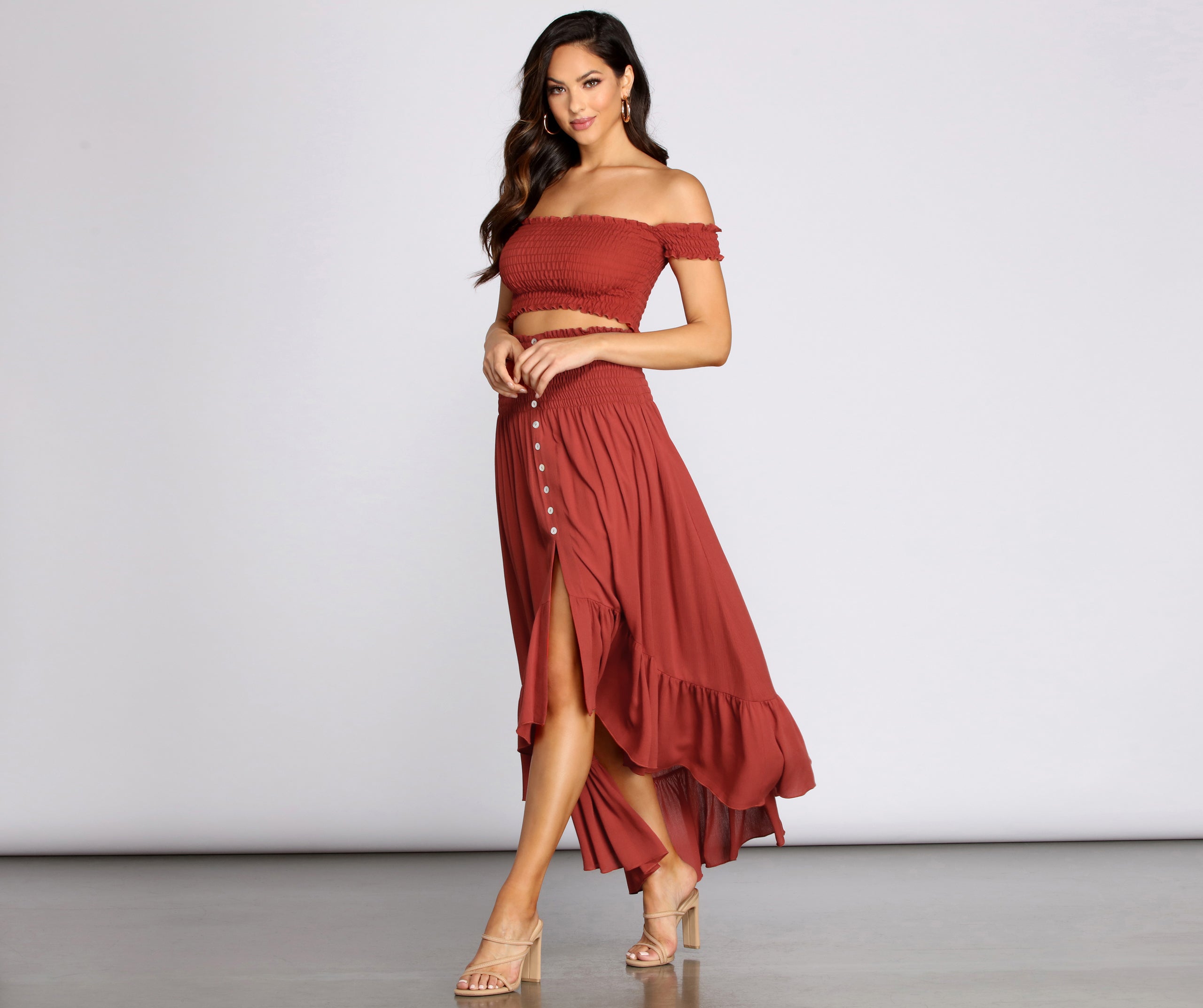 Dreamy Boho Ruffle Hem Maxi Skirt - Image 5