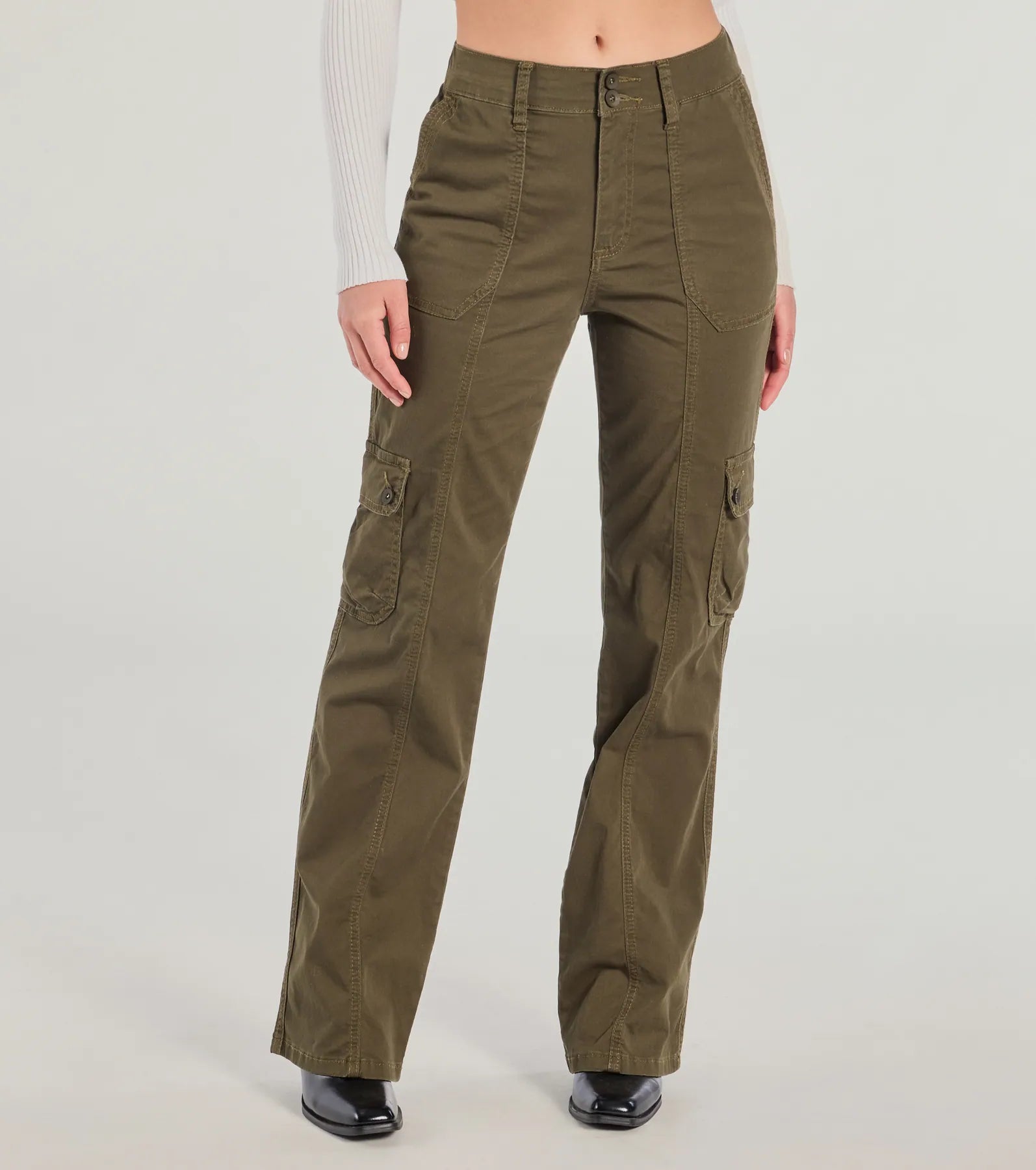 Take Charge Mid Rise Straight Cargo Pants - Image 4
