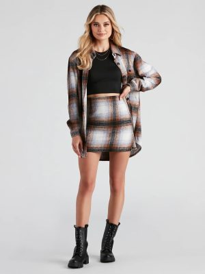 Preppy And Cute Plaid Mini Skirt