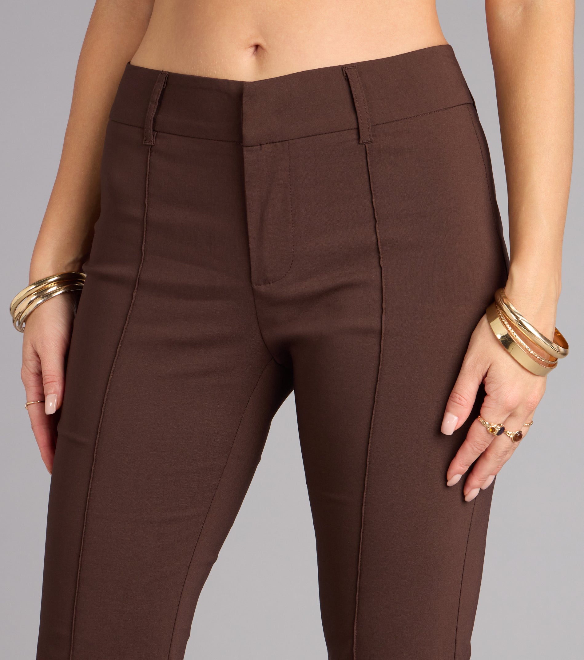 Sleek Polish High-Rise Flare Trouser Pants - Image 4