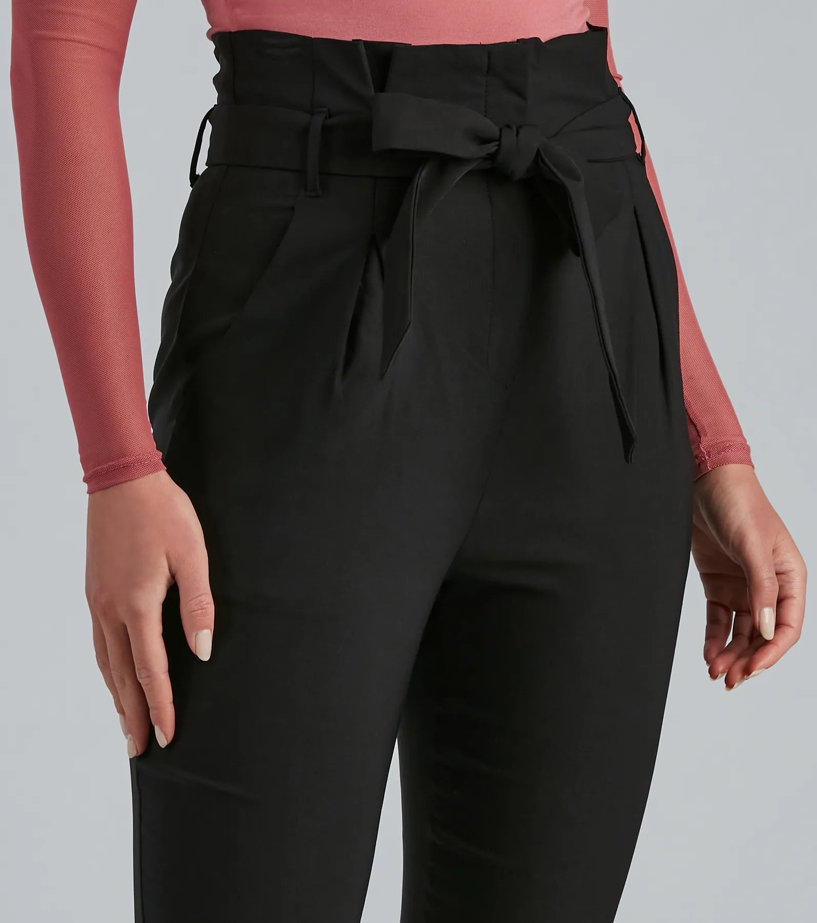 High Waist Paperbag Skinny Dress Pants - Image 13
