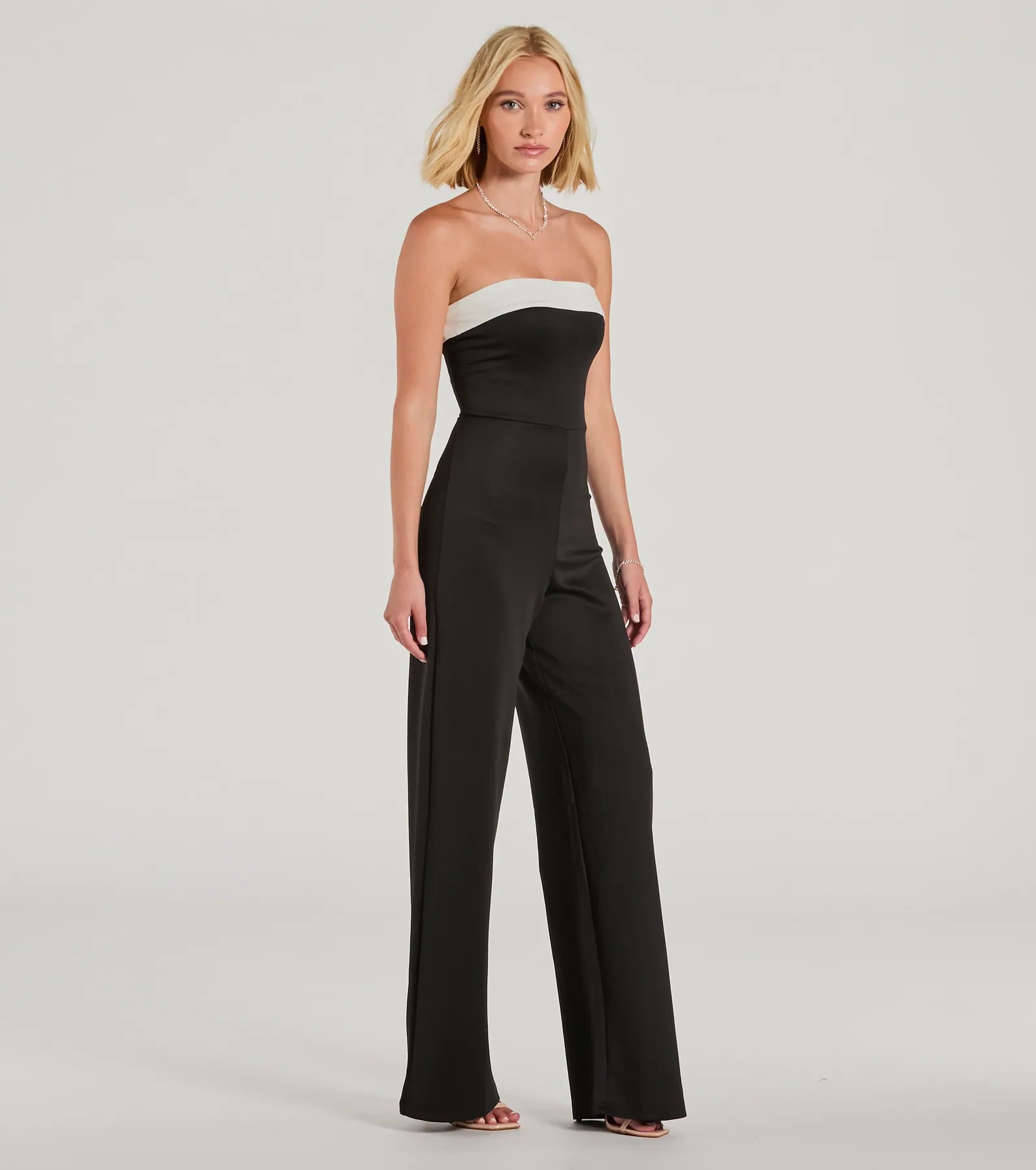 Thinking Out Loud Strapless Wide-Leg Jumpsuit - Image 4