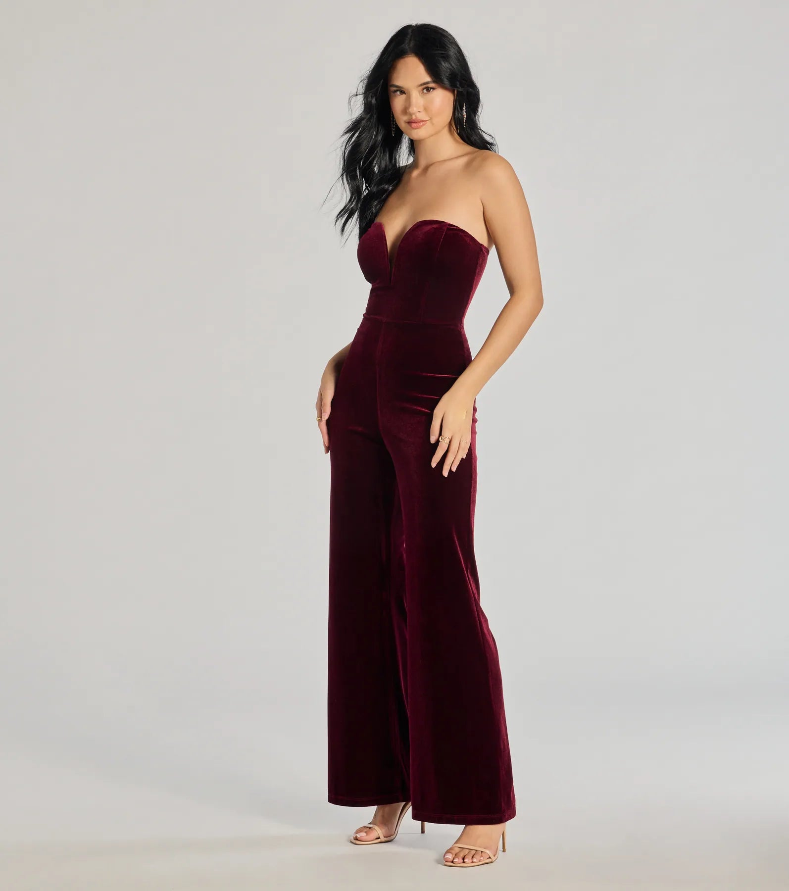 The Glam Factor Sleeveless Velvet Jumpsuit - Image 4