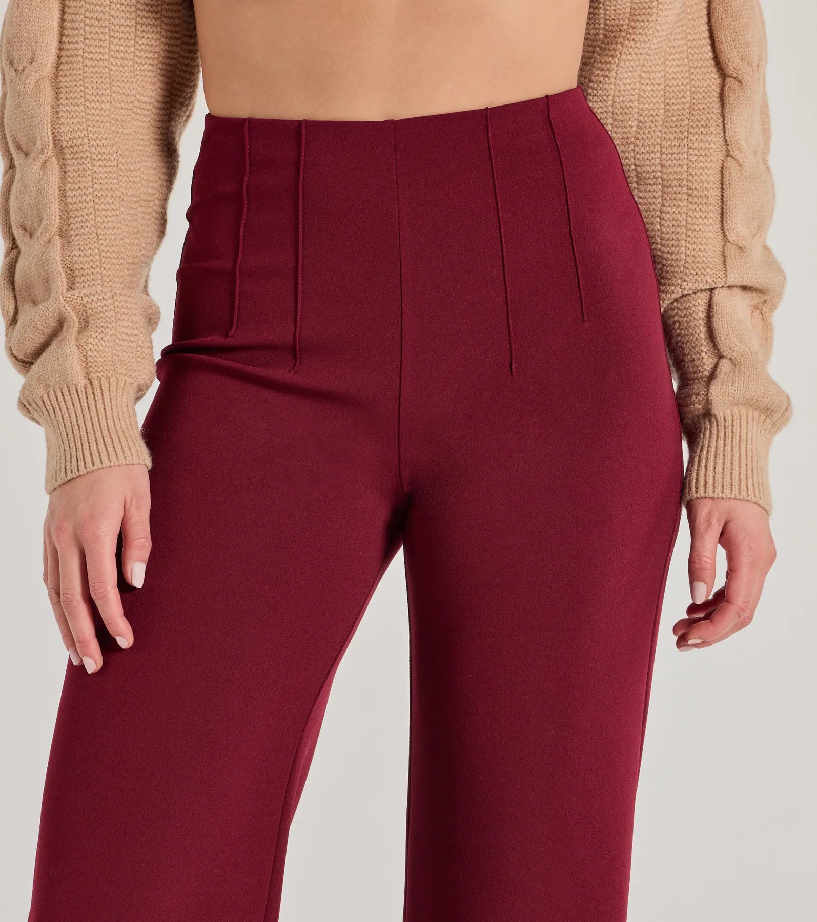 Stylish Impression High Rise Straight Leg Trouser Pants - Image 7