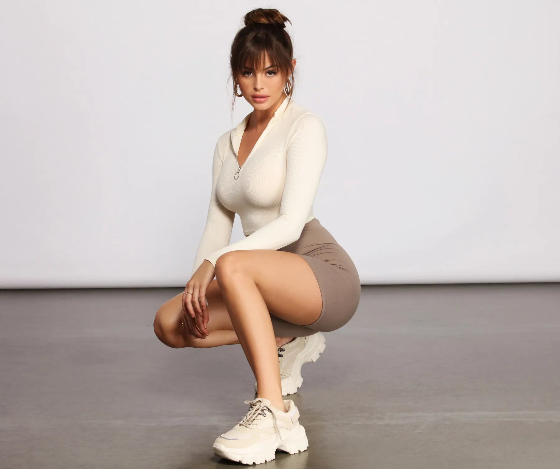 Brushed Knit Biker Shorts - Image 6