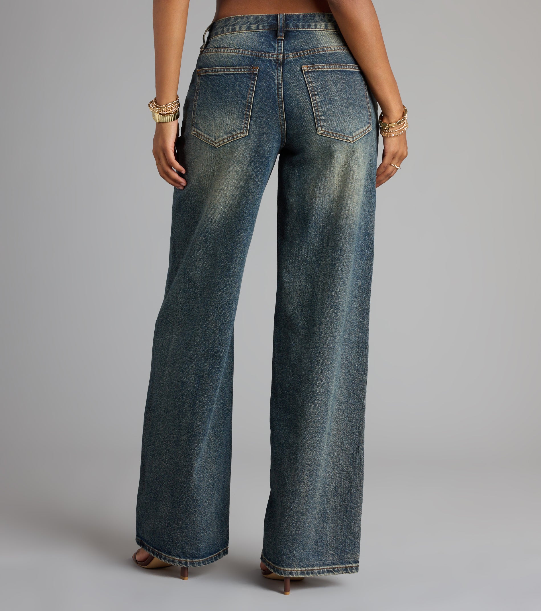 Off Duty Vibe Mid Rise Wide Leg Denim Jeans - Image 4