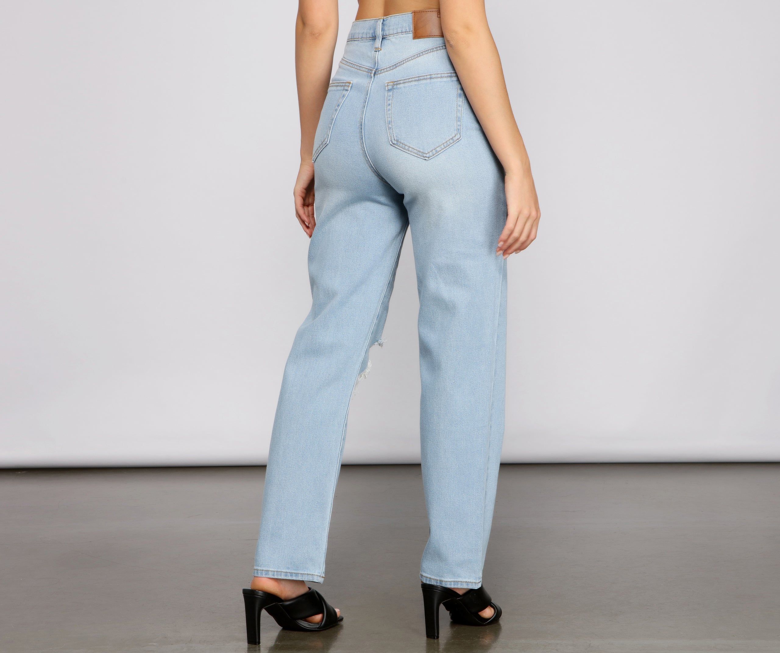 Iconic High Rise Destructed Boyfriend Jeans - Image 10