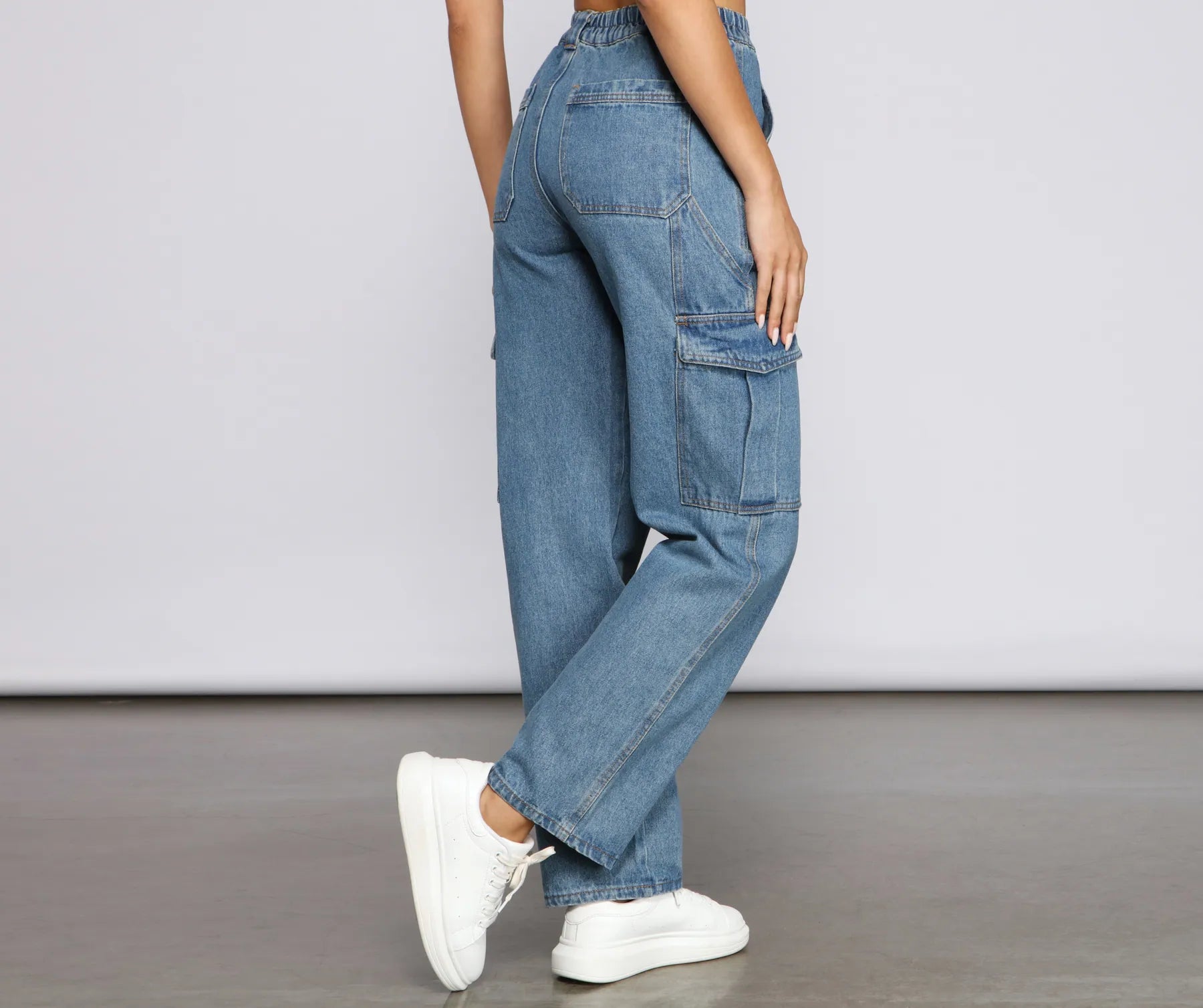 High-Rise Cargo Boyfriend Jeans - Image 2