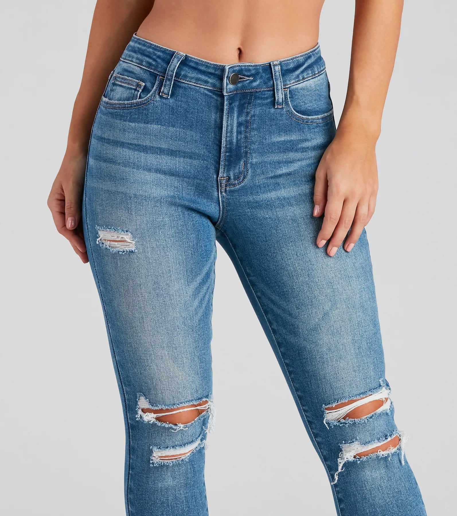 Harper Mid Rise Skinny Jeans By Windsor Denim - Image 4