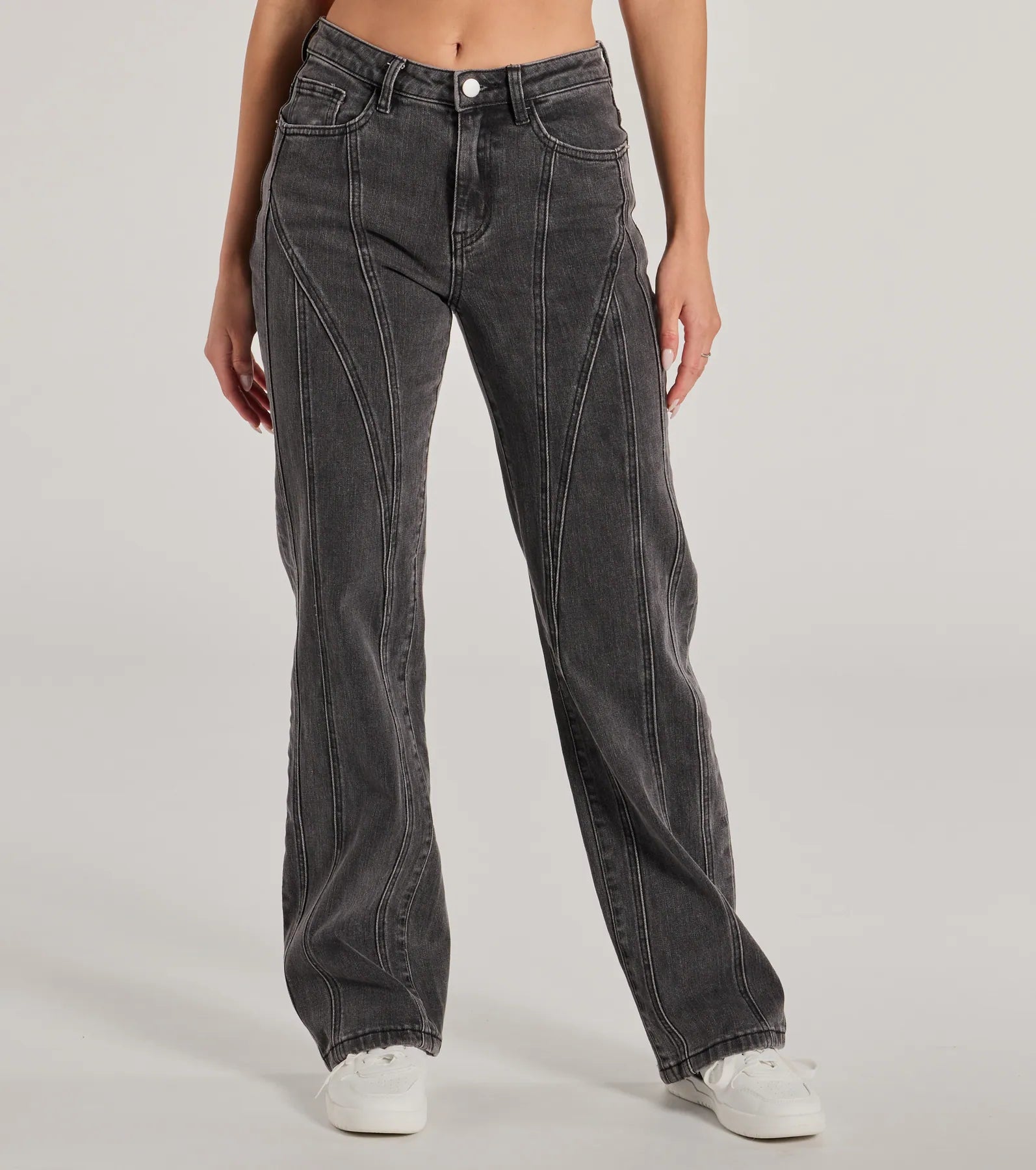 Make A Seam High-Rise Straight Leg Denim Jeans - Image 3