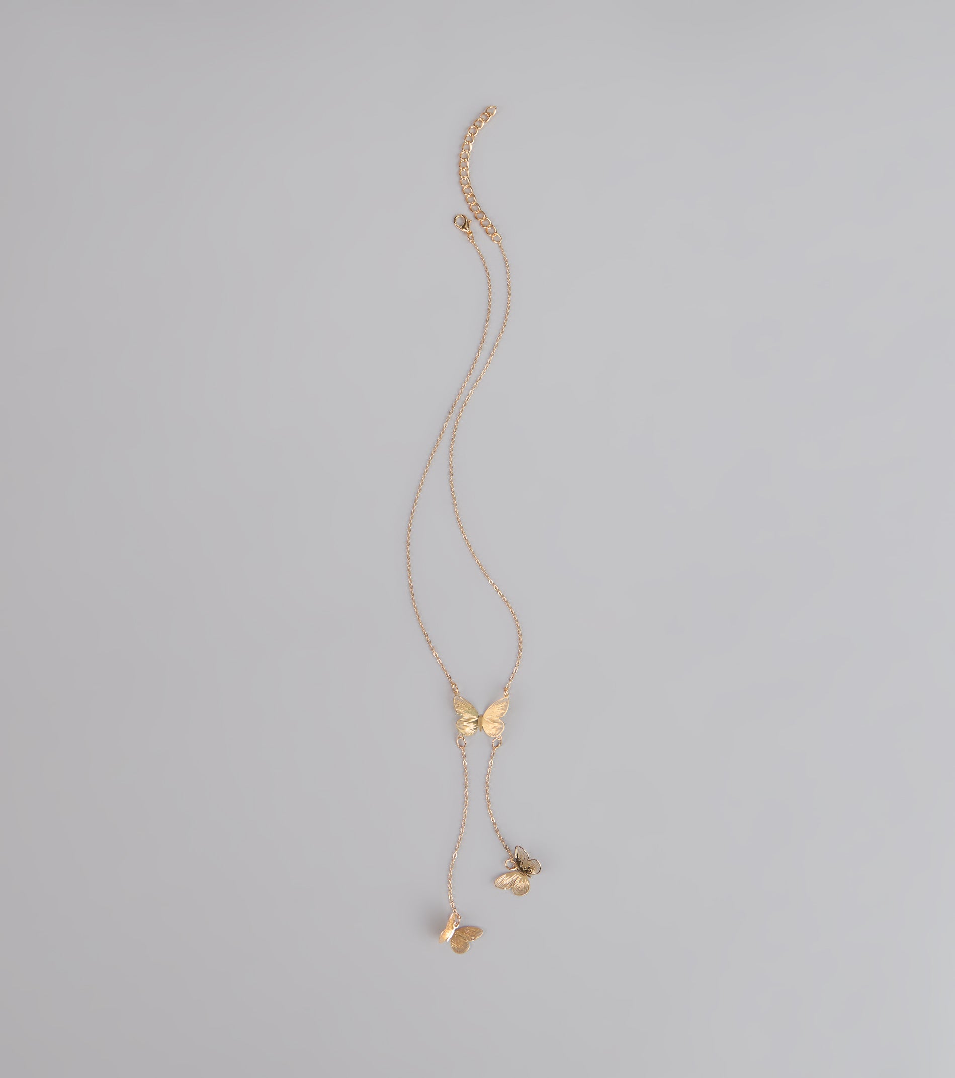 Soft Statement Butterfly Lariat Necklace