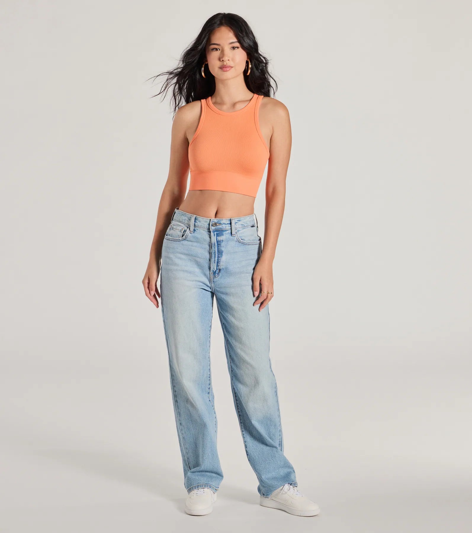 Classic Look High Neck Crop Tank Top - Image 11