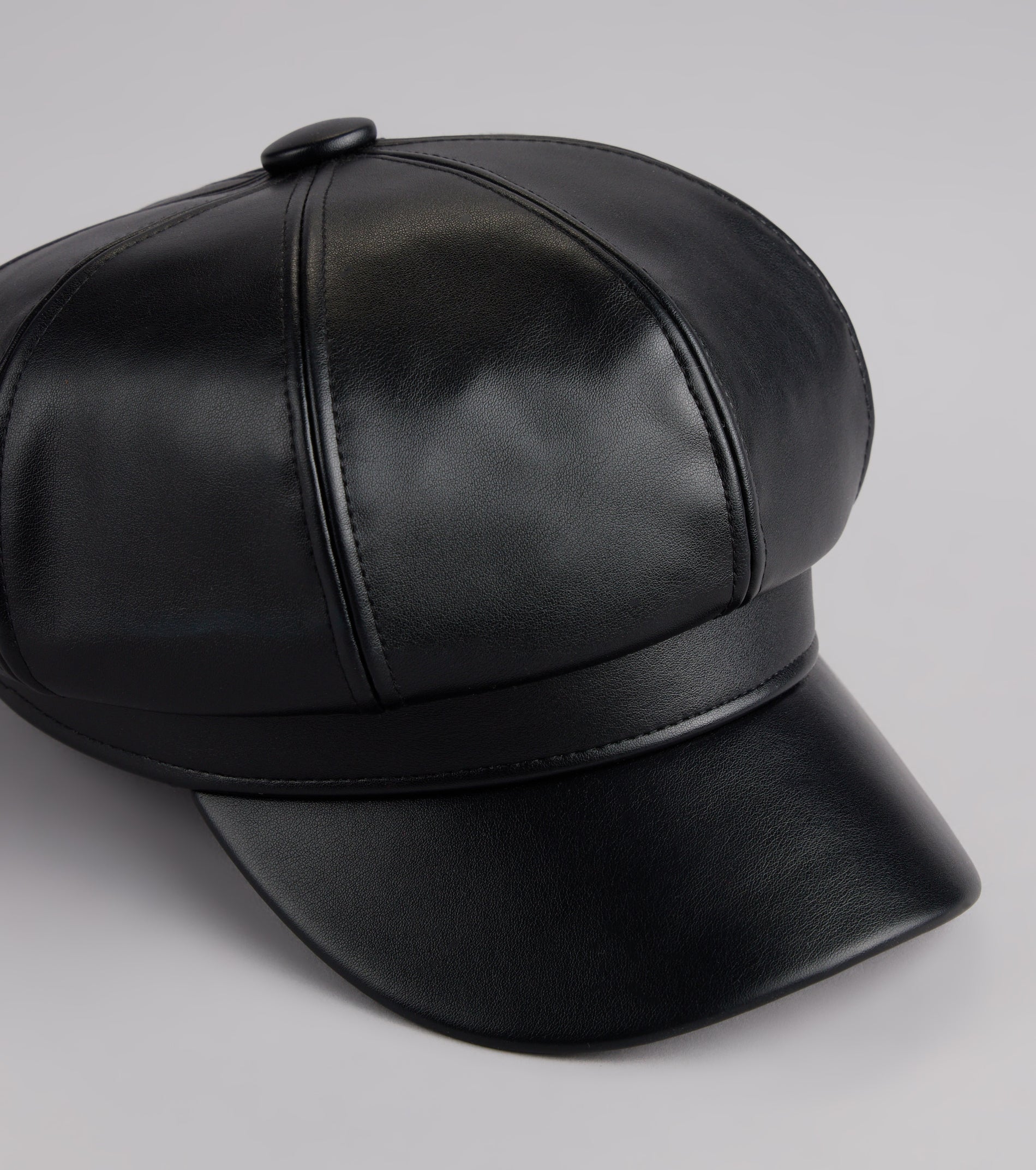 Off Duty Faux Leather Cabby Hat - Image 2