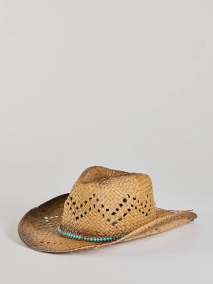 Country Babe Colored Stone Straw Cowboy Hat