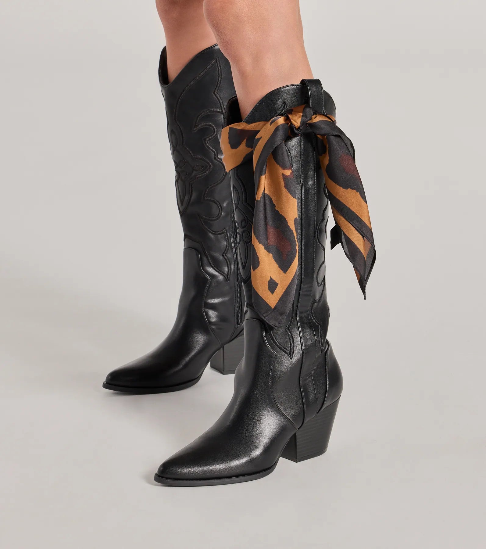 Fierce Diva Leopard Print Satin Scarf - Image 3