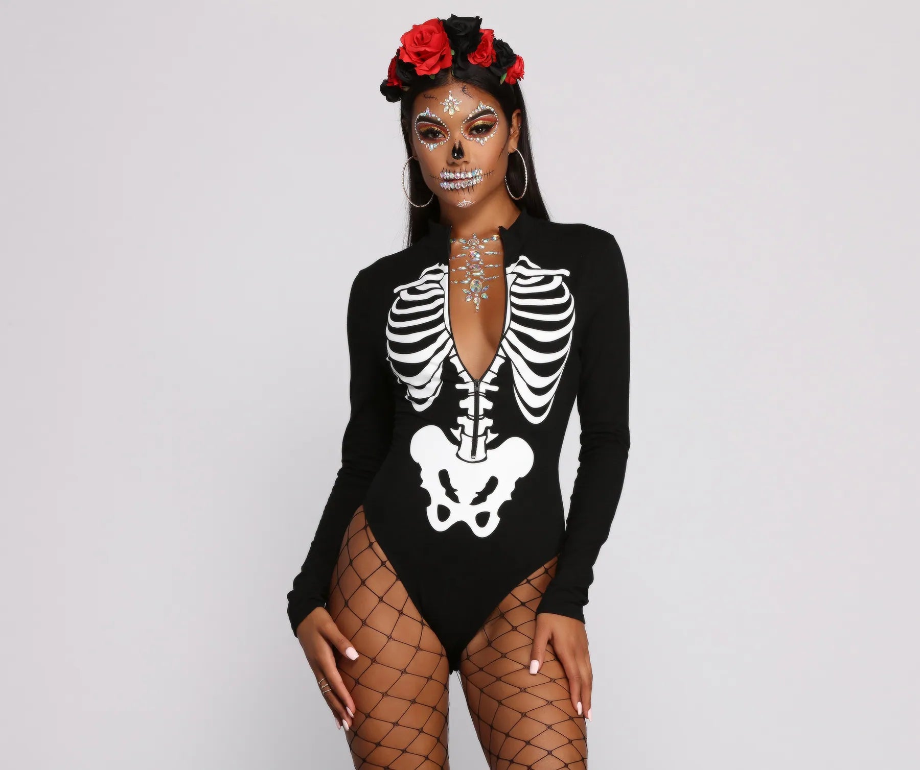 Black and Red Rose Halloween Headband - Image 2
