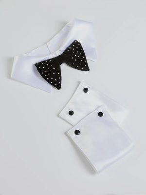 Bunny Babe Rhinestone Bowtie And Cuff Set