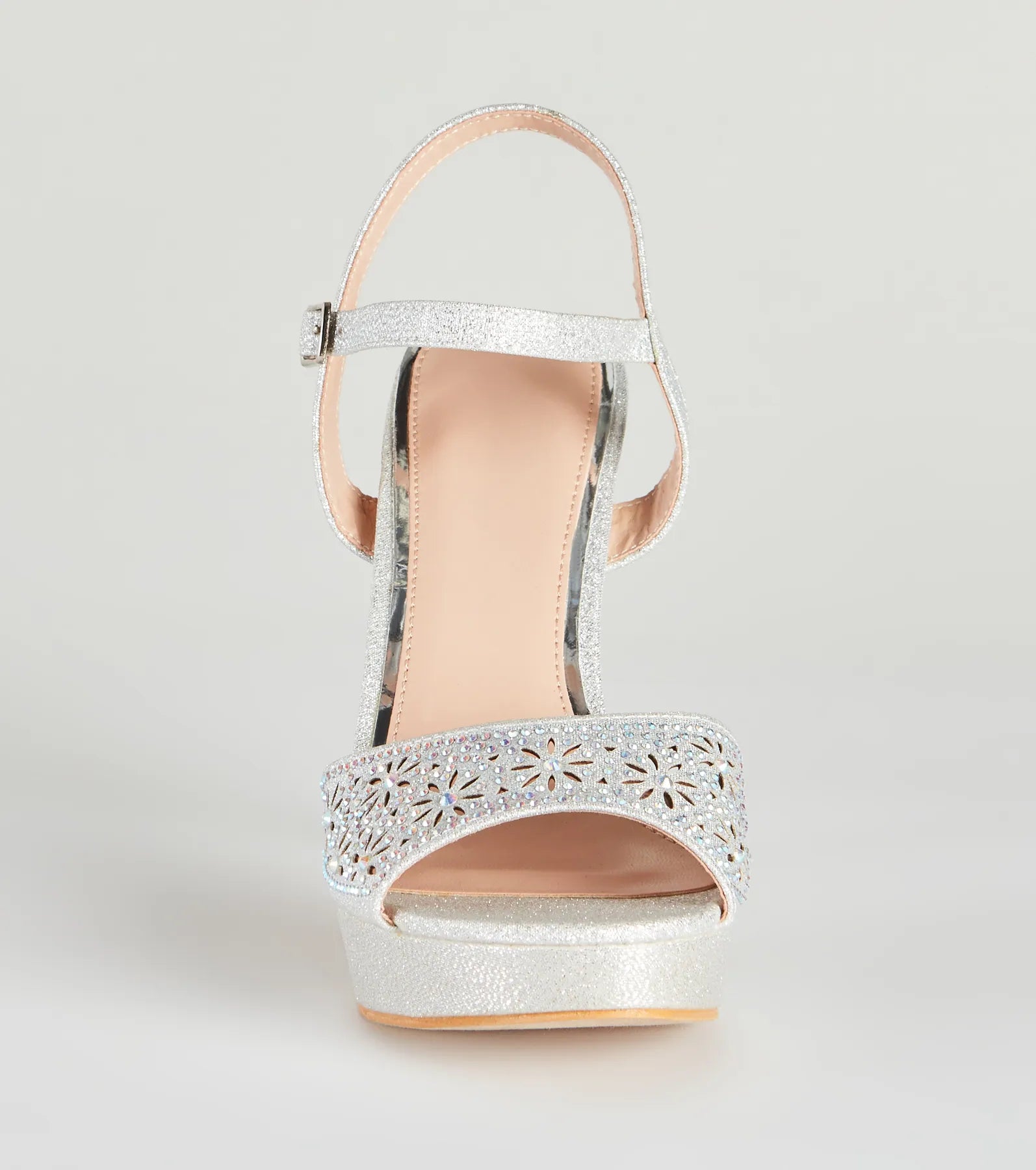 Time To Strut Glitter Flower Stiletto Heels - Image 3