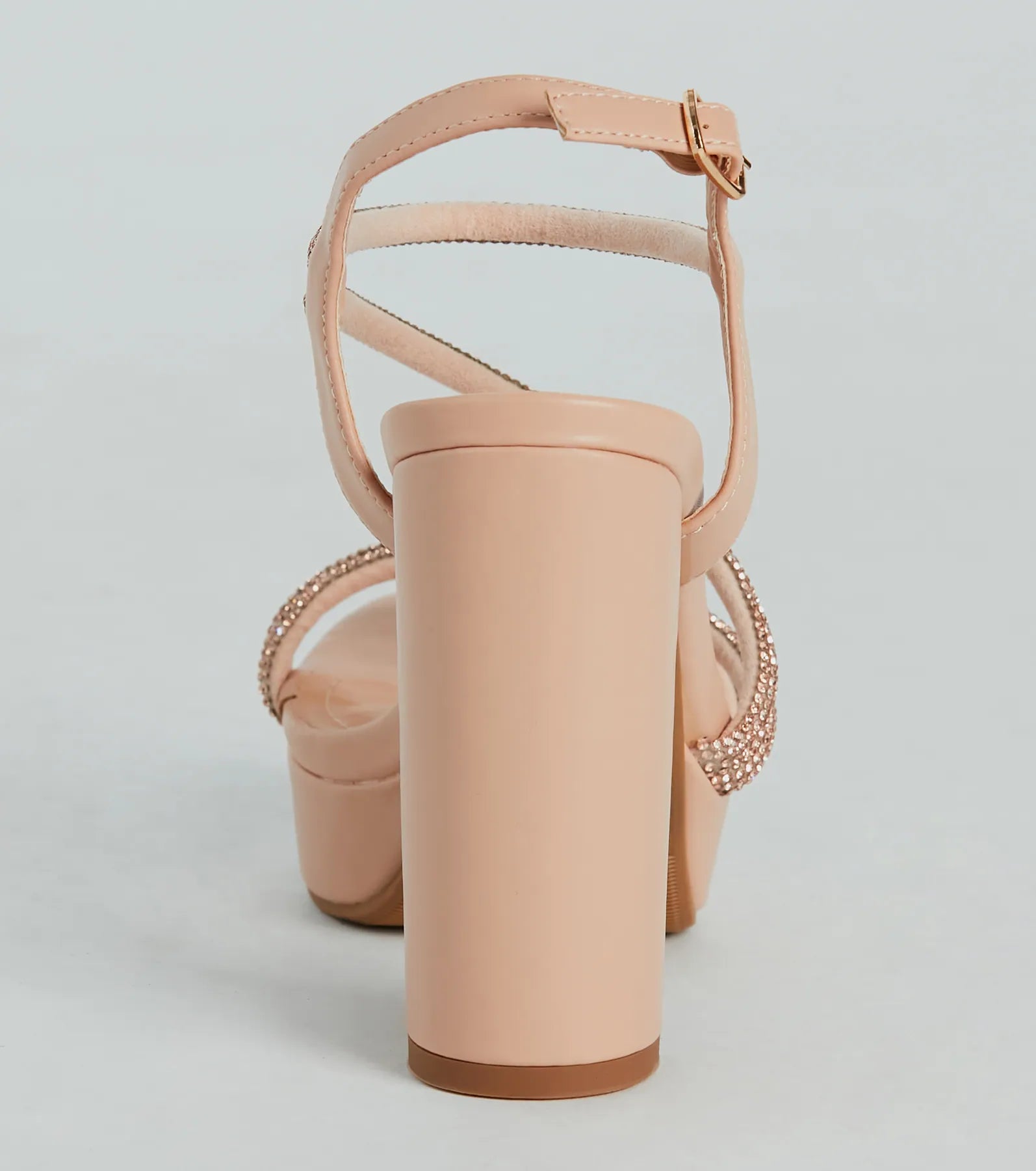 Glam Drama Rhinestone Strappy Platform Heels - Image 4
