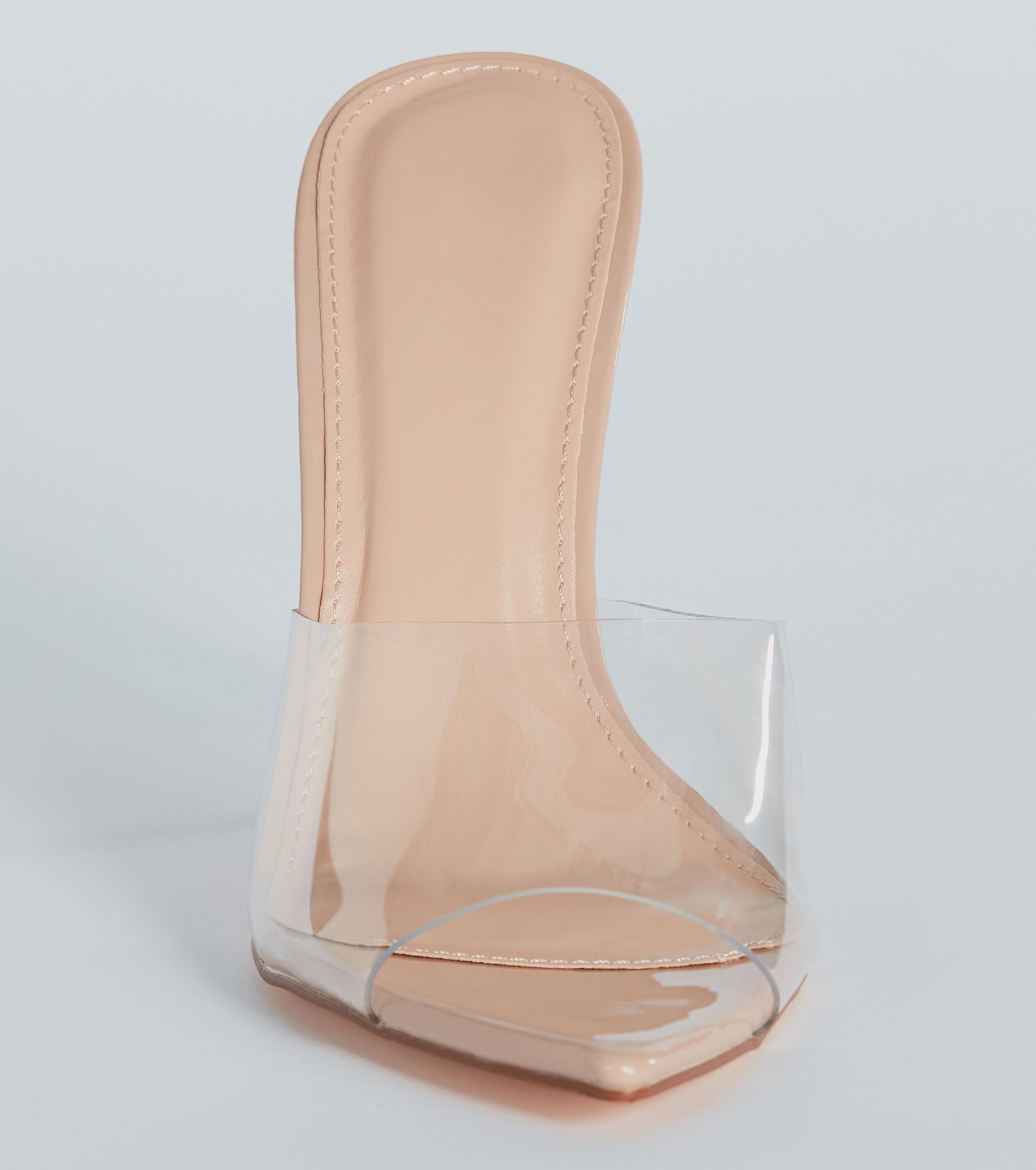 Serving Chic Vibes Clear Strap Stiletto Mules - Image 3