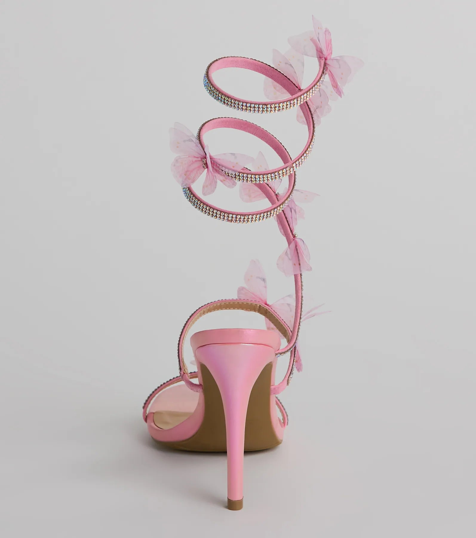 Mythical Babe Butterfly Rhinestone Spiral Stiletto Heels - Image 12