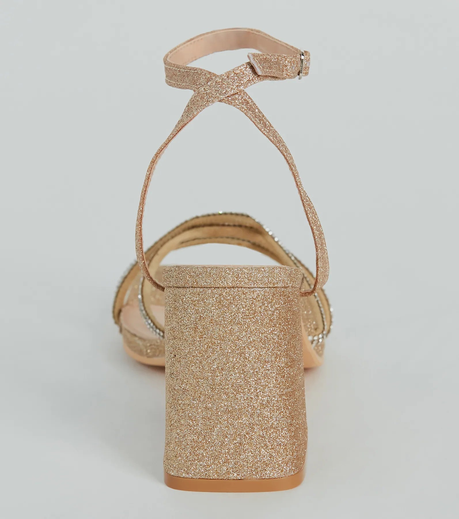 So Speechless Glitter Strappy Block Heels - Image 4