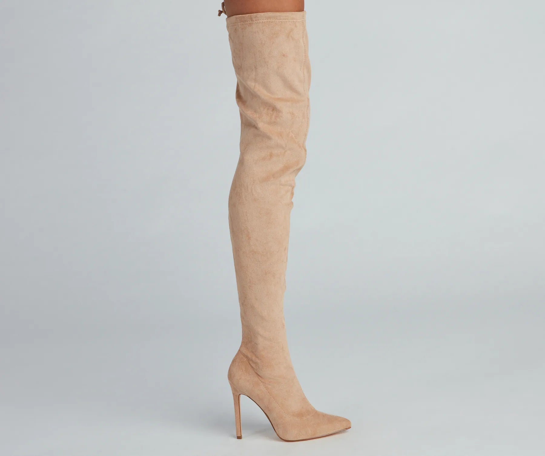 Raising The Bar Faux Suede Stiletto Boots - Image 3