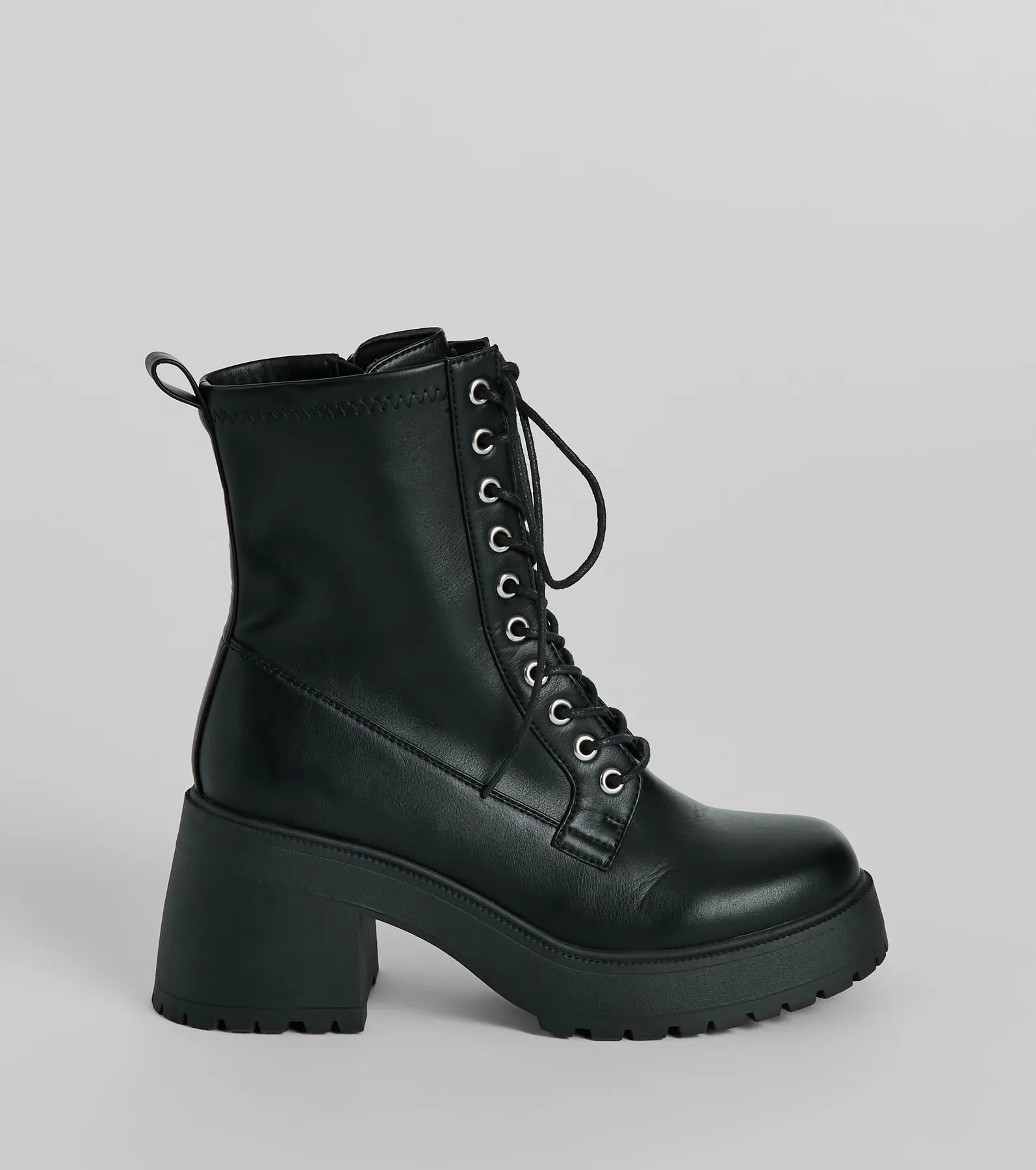Tough Girl Chic Platform Combat Lug Booties - Image 2
